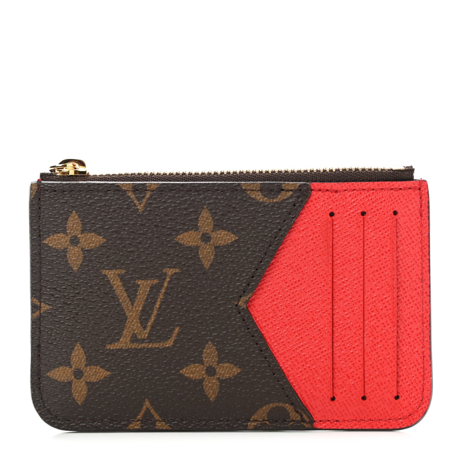 Louis Vuitton Monogram Zipped Romy Card Holder Red 1172154