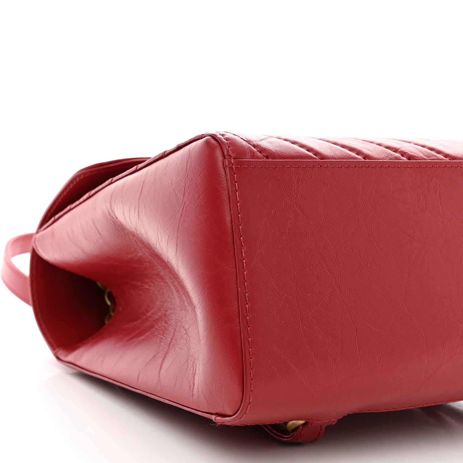 Chanel Aged Calfskin Chevron Quilted Backpack Red 9 of 12
