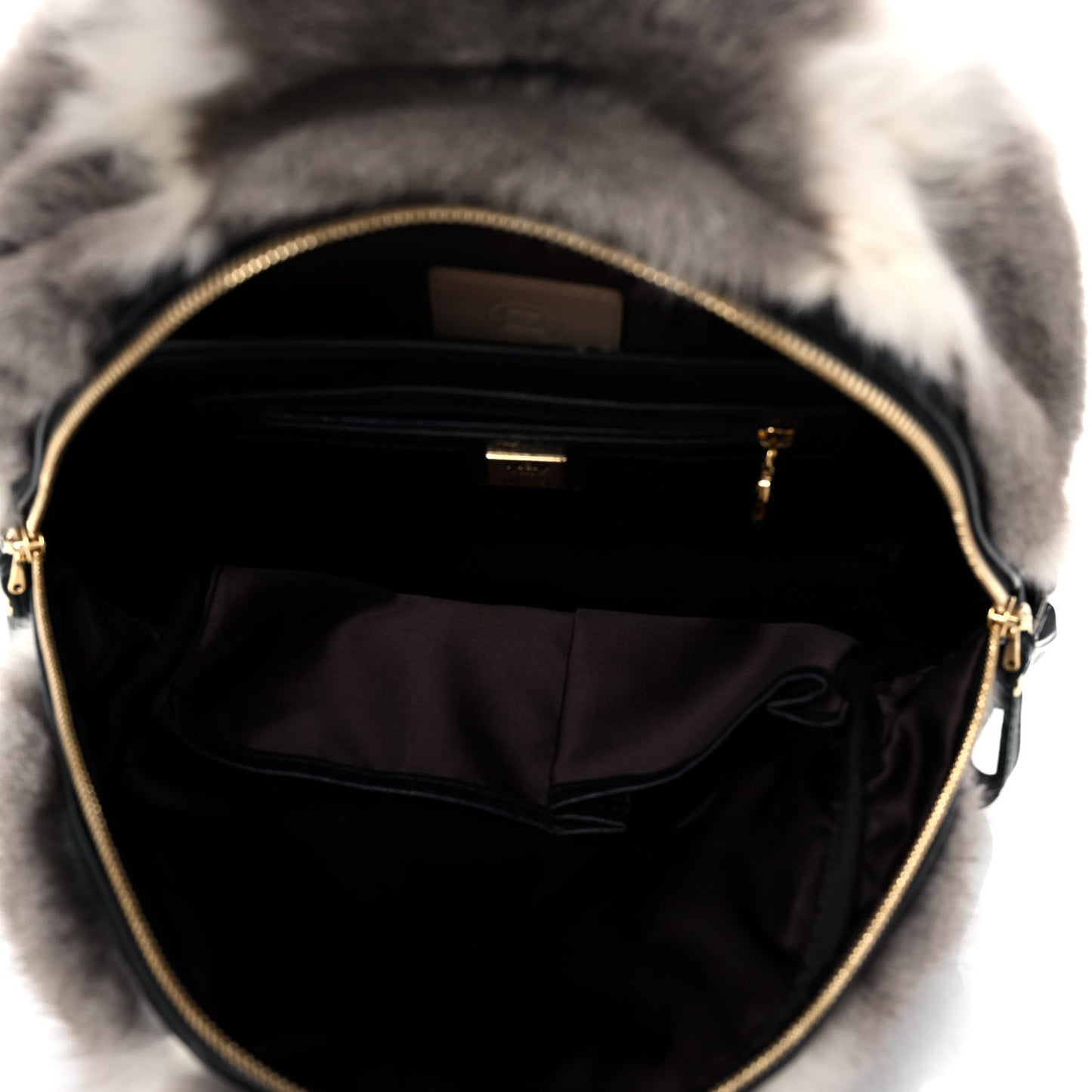 Calfskin Mink Fur Mini Backpack Grey