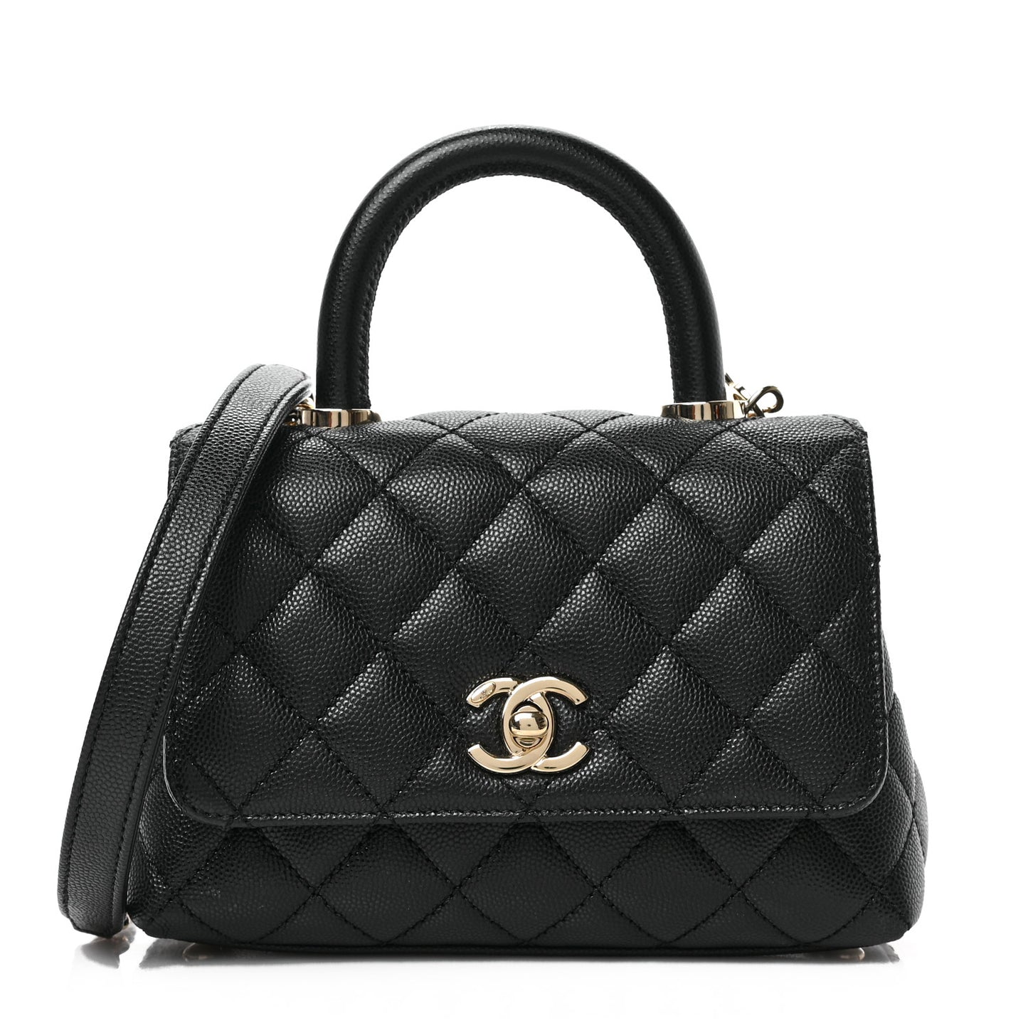 Caviar Quilted Extra Mini Coco Handle Flap Black