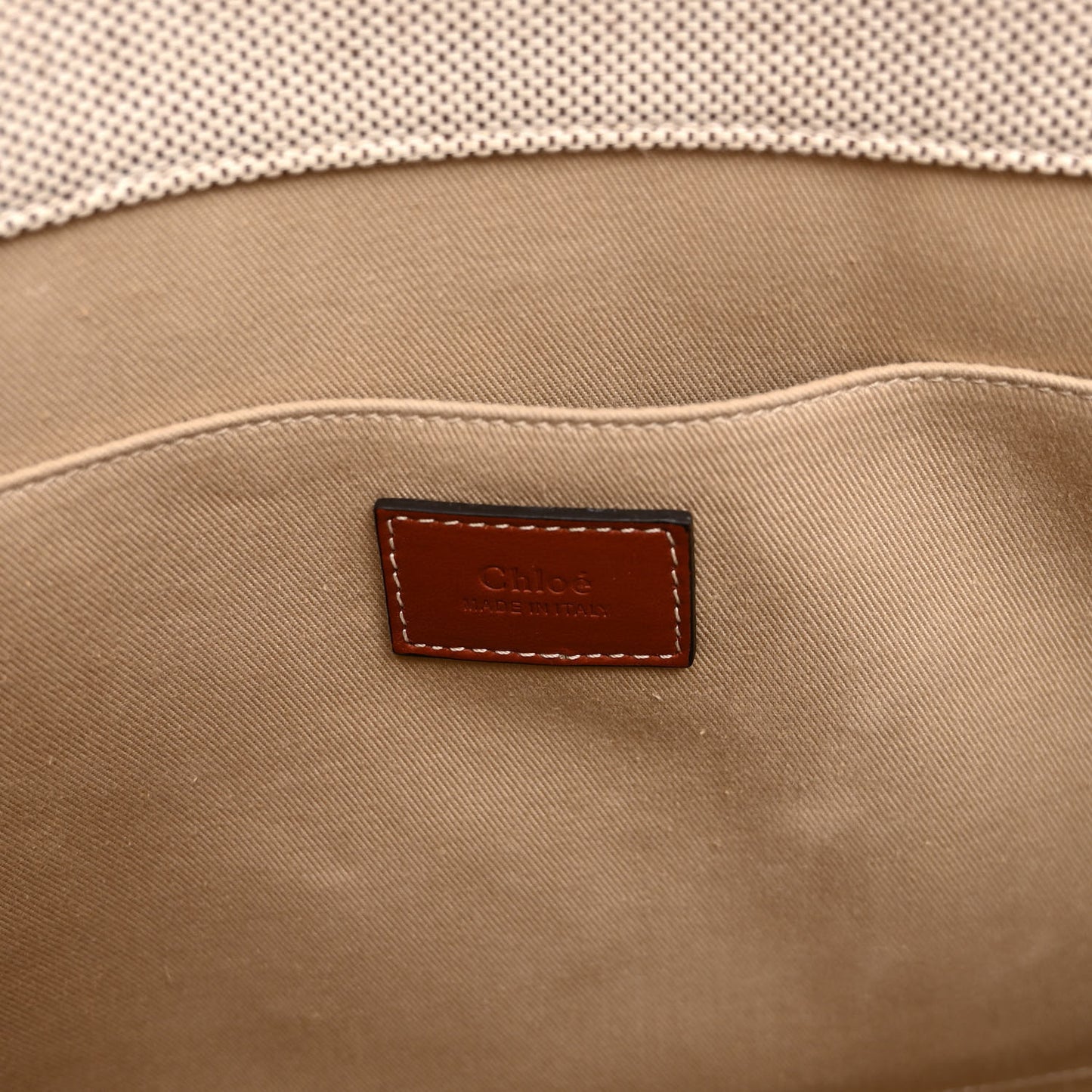 Cotton Calfskin Medium Woody Ribbon Tote White Brown