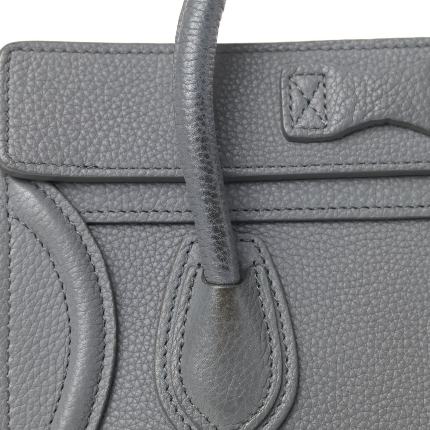 Drummed Calfskin Nano Luggage Kohl