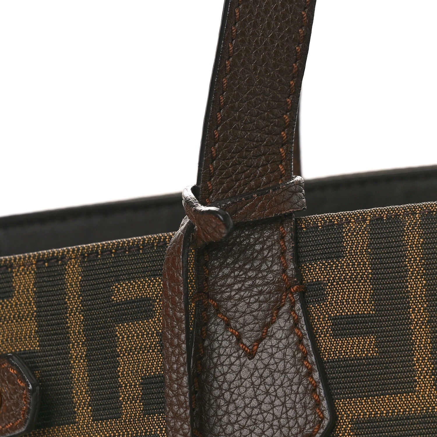Fendi Zucca Vitello Artic Grande Tote Tobacco 11 of 14