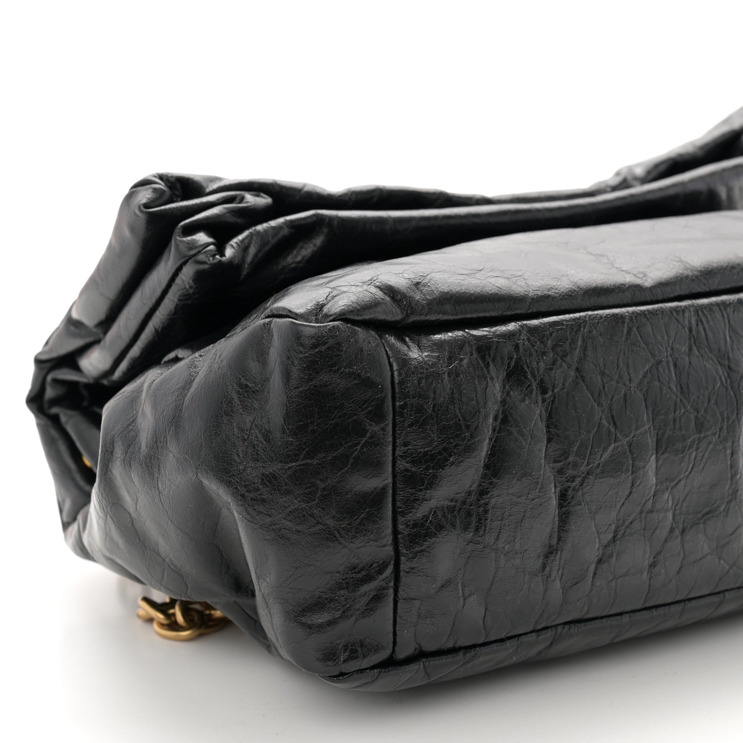 Arena Calfskin Small Monaco Chain Shoulder Bag Black