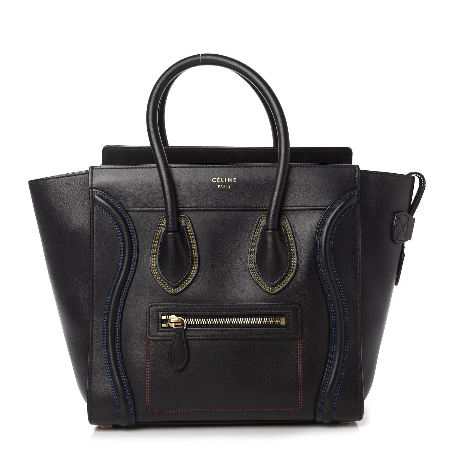 Celine Smooth Calfskin Multicolor Double Stitching Micro Luggage