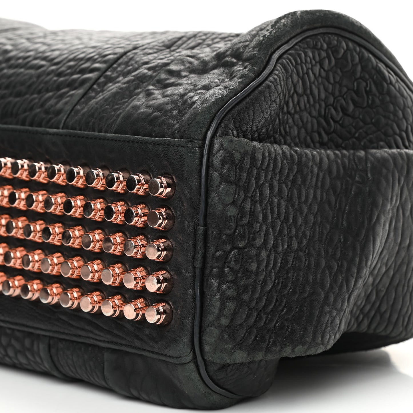 Pebbled Lambskin Rocco Black Rose Gold Hardware