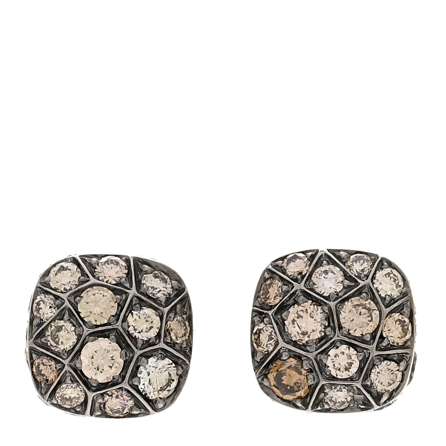 18K Rose Gold Brown Diamond Nudo Stud Earrings
