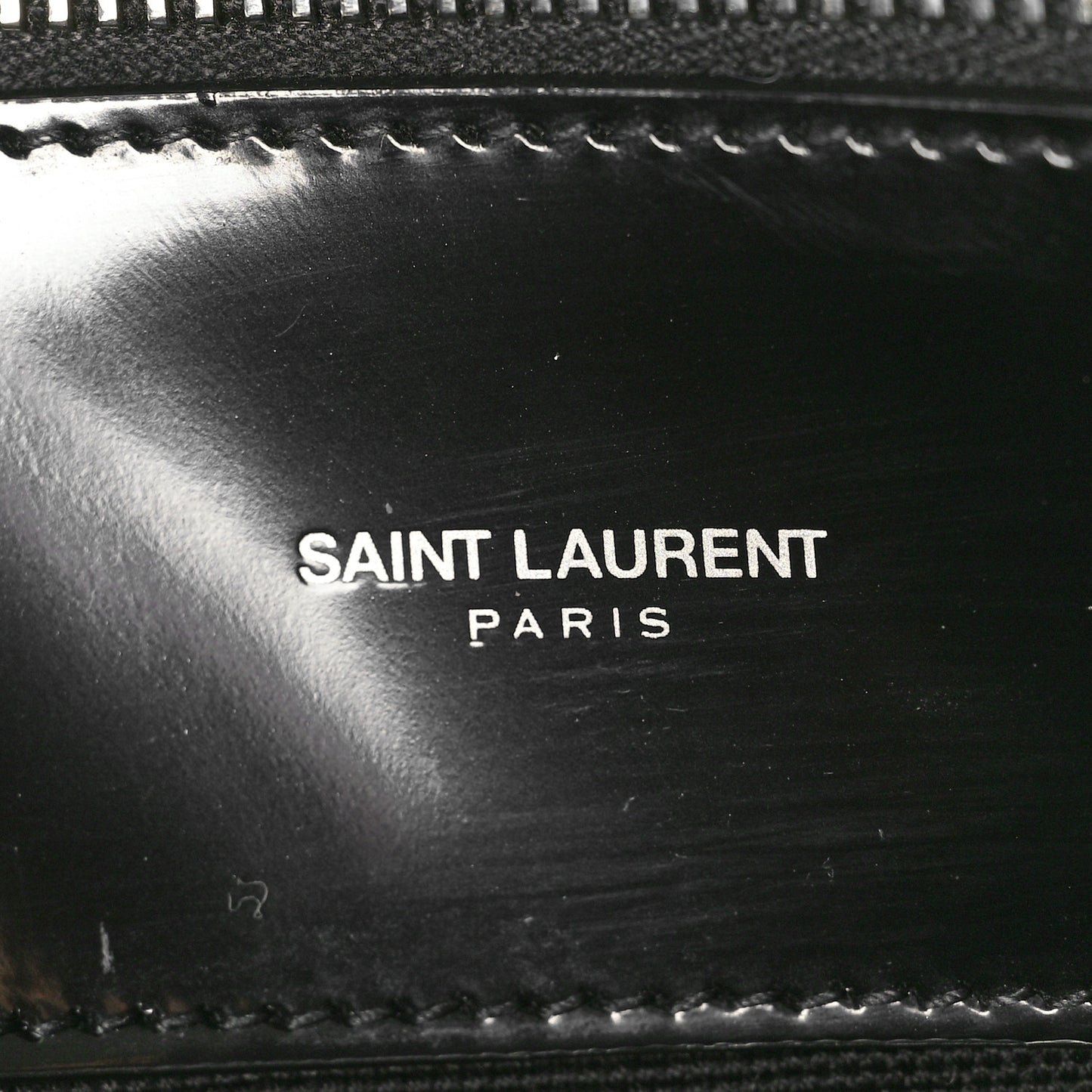 Patent Calfskin Large Thin Sac De Jour Black