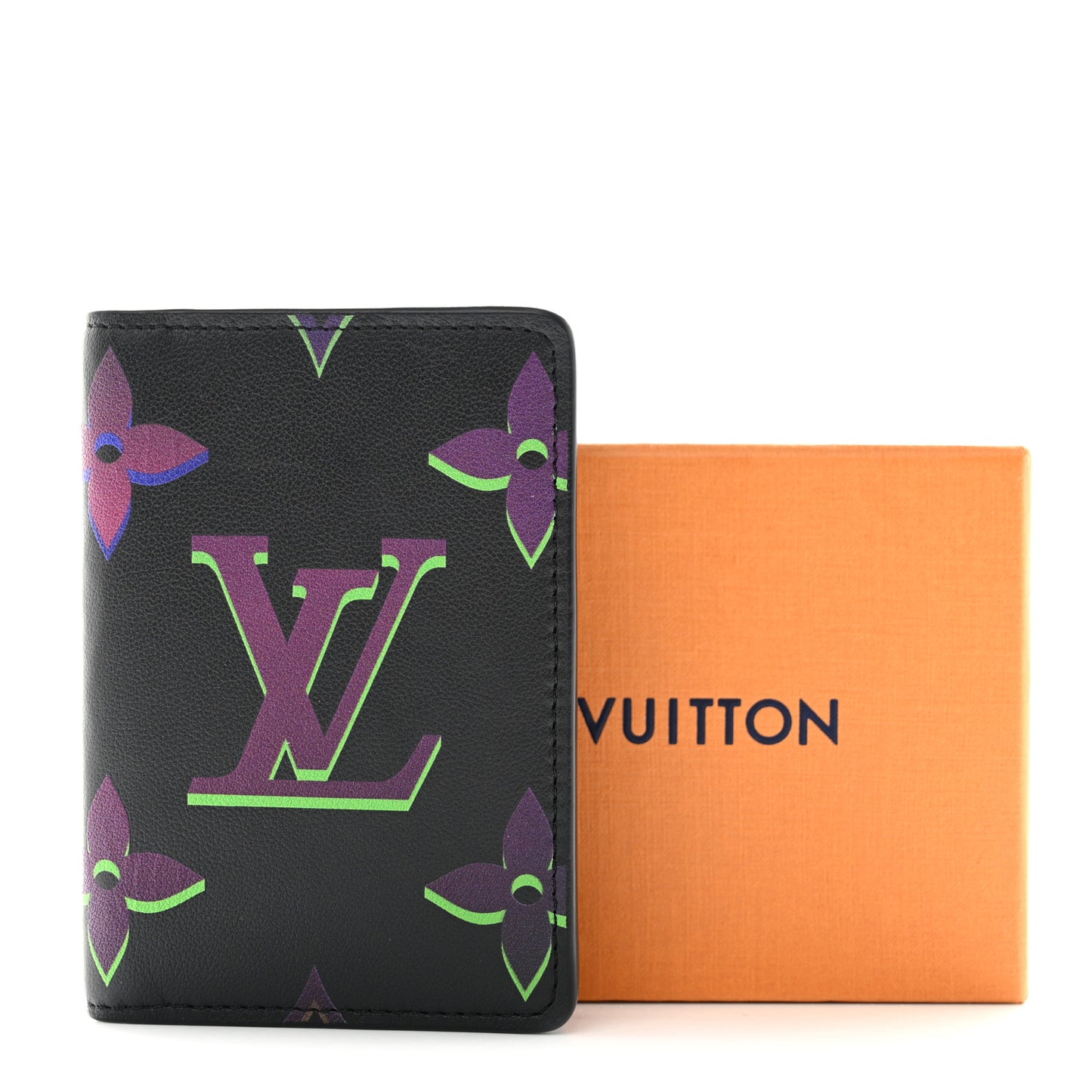 Calfskin Monogram Spotlight Pocket Orginizer Black Multicolor