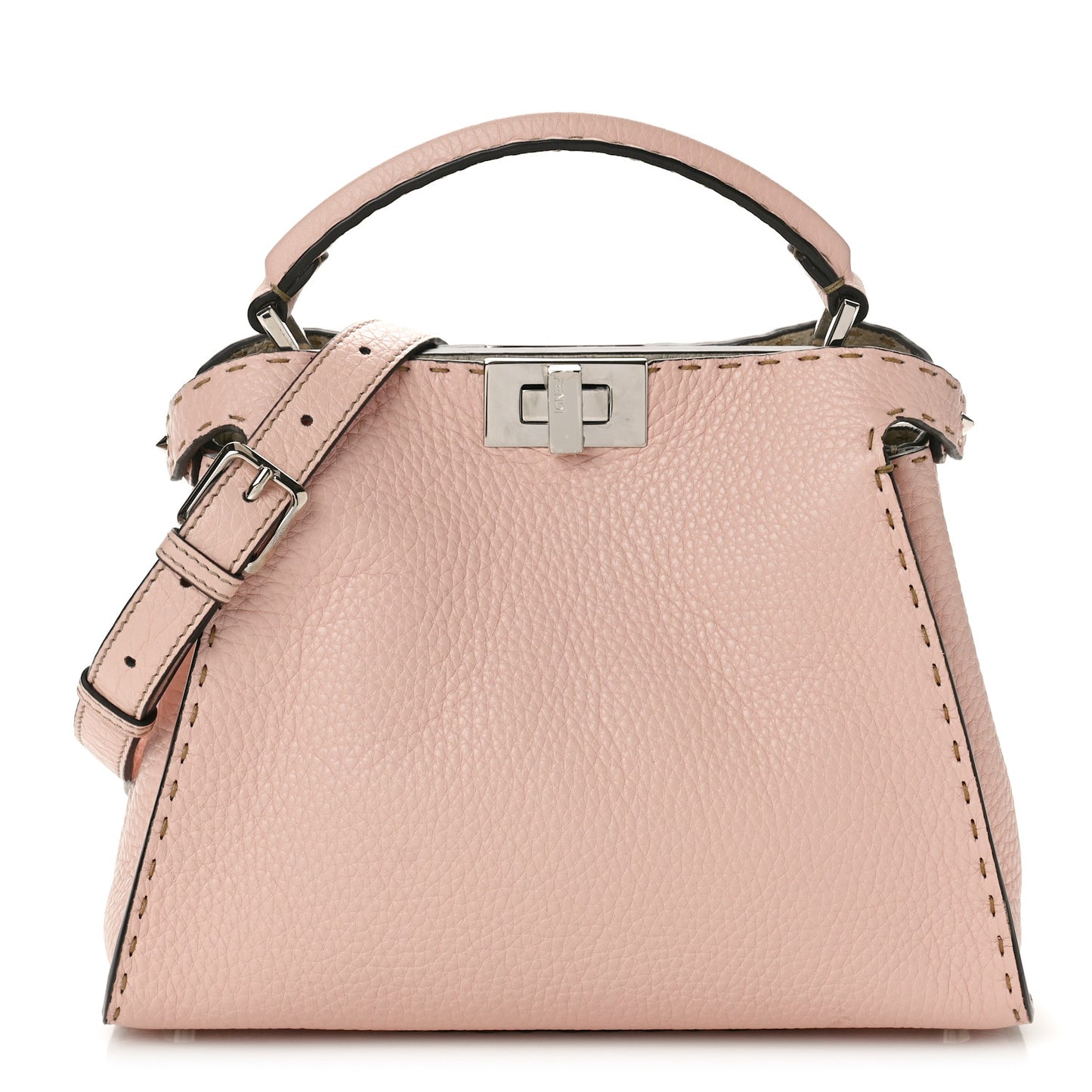 Cuoio Romano Selleria Bi-Color Medium Peekaboo Iconic Essentially Satchel Cipria Latte