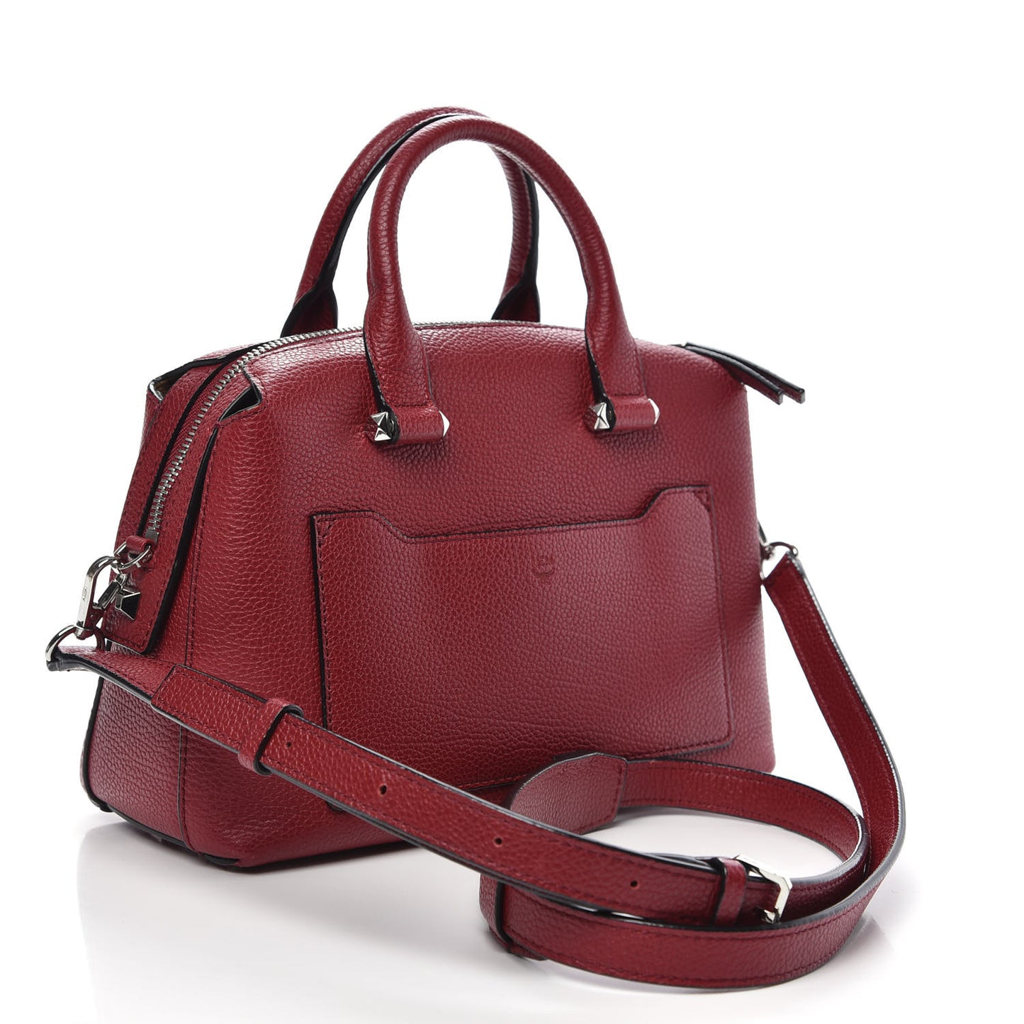 Grained Calfskin Small Ella Boston Burgundy