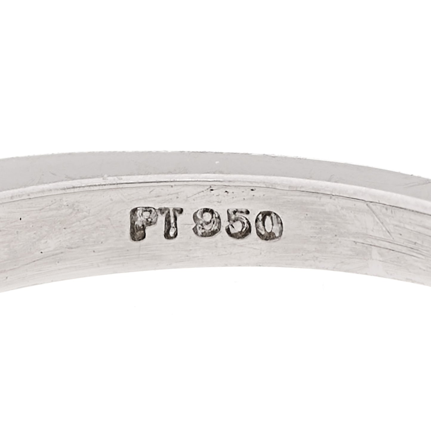 Platinum Diamond Round Baguette Half Band Ring 56 7.5