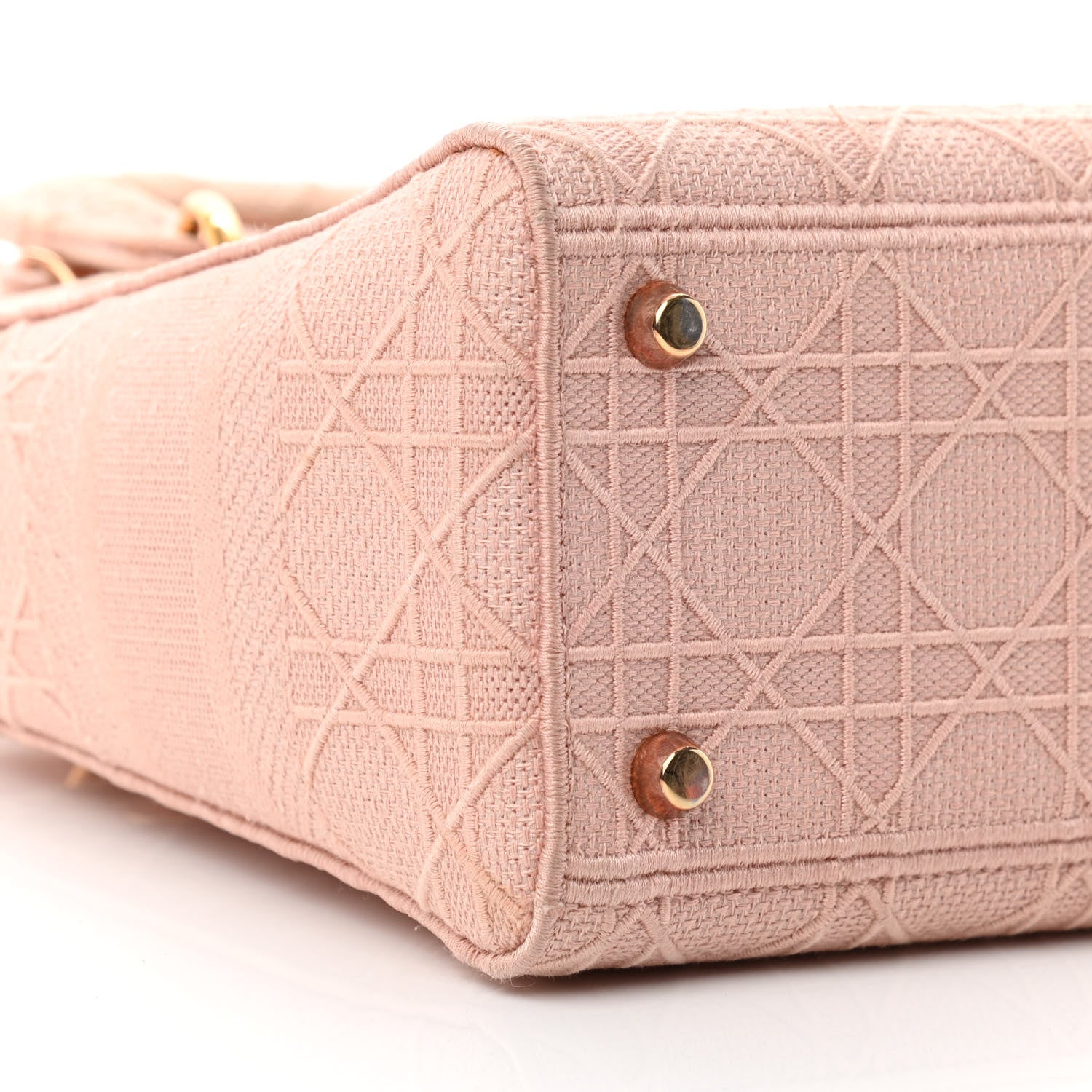 Christian Dior Canvas Embroidered Cannage Medium Lady D-Lite Pink 9 of 16
