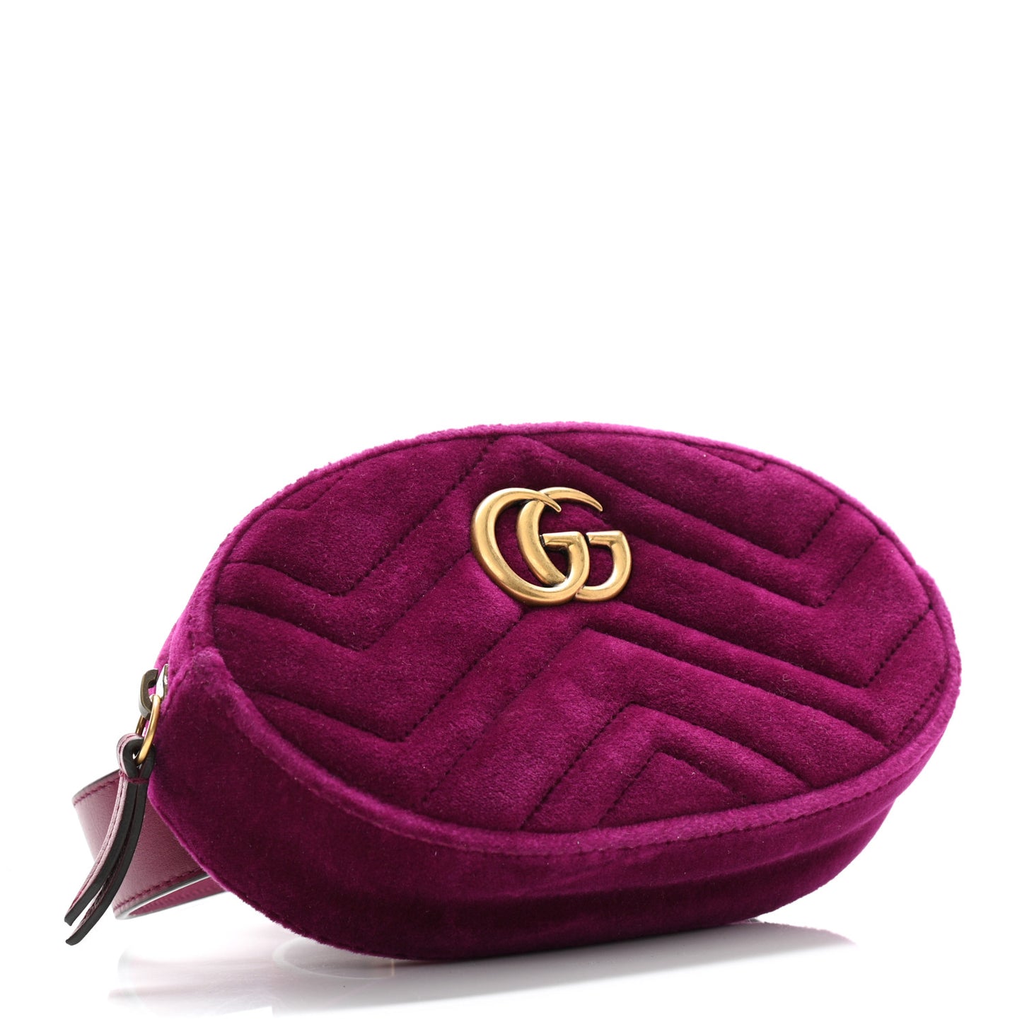 Velvet Matelasse GG Marmont Belt Bag 75 30 Fuchsia Violet Cyclamen