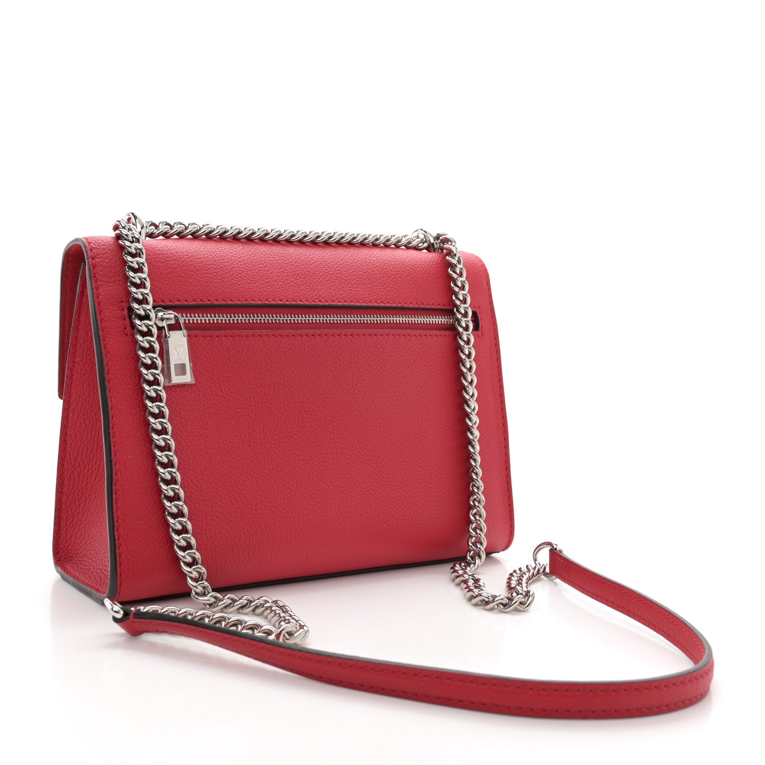 Louis Vuitton Soft Calfskin Mylockme Chain Bag BB Rubis 3 of 11