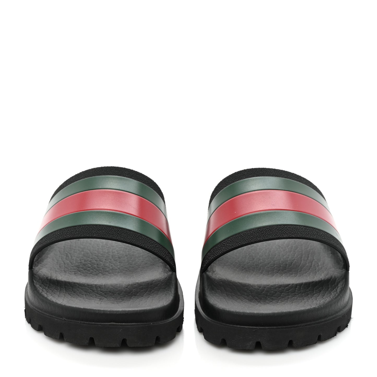 Rubber Web Mens Lug Sole Slide Sandals 6 Black Green Red
