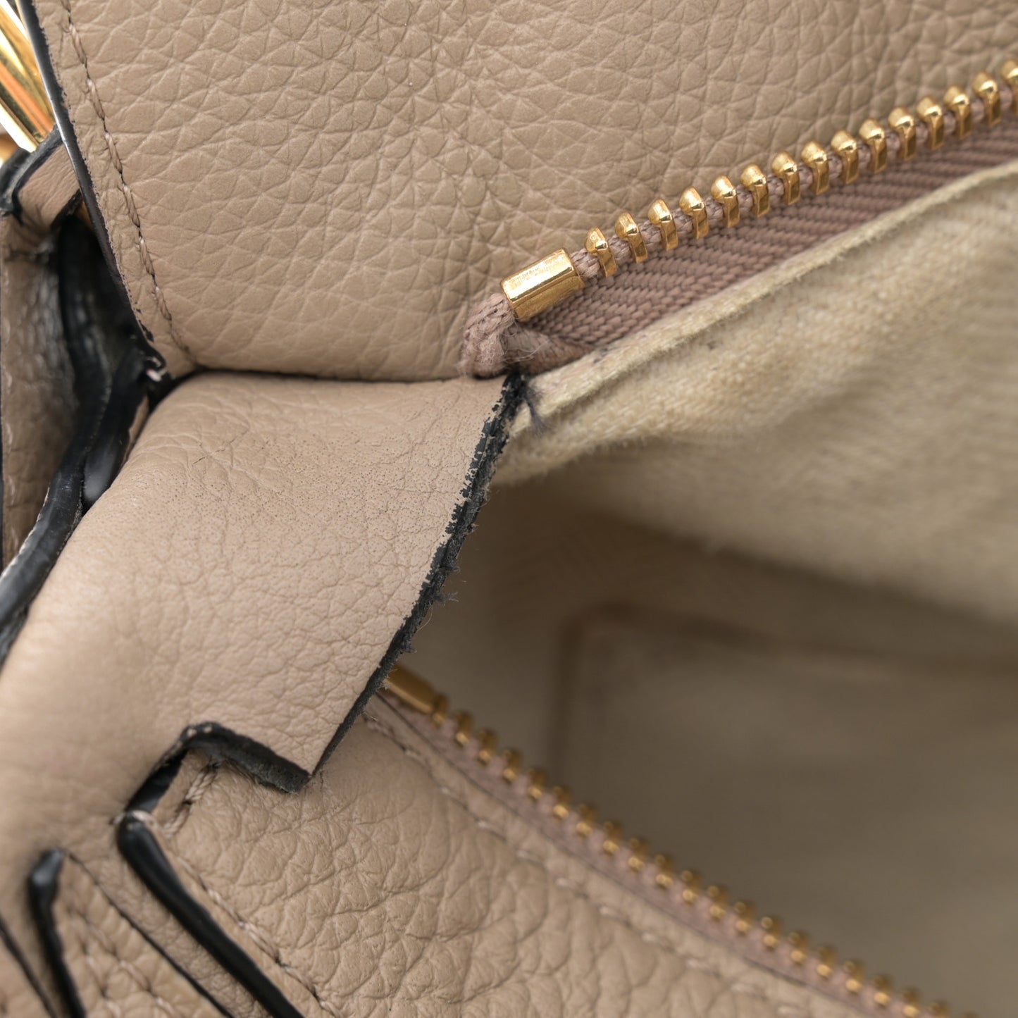 Grained Calfskin Puzzle Bag Mink