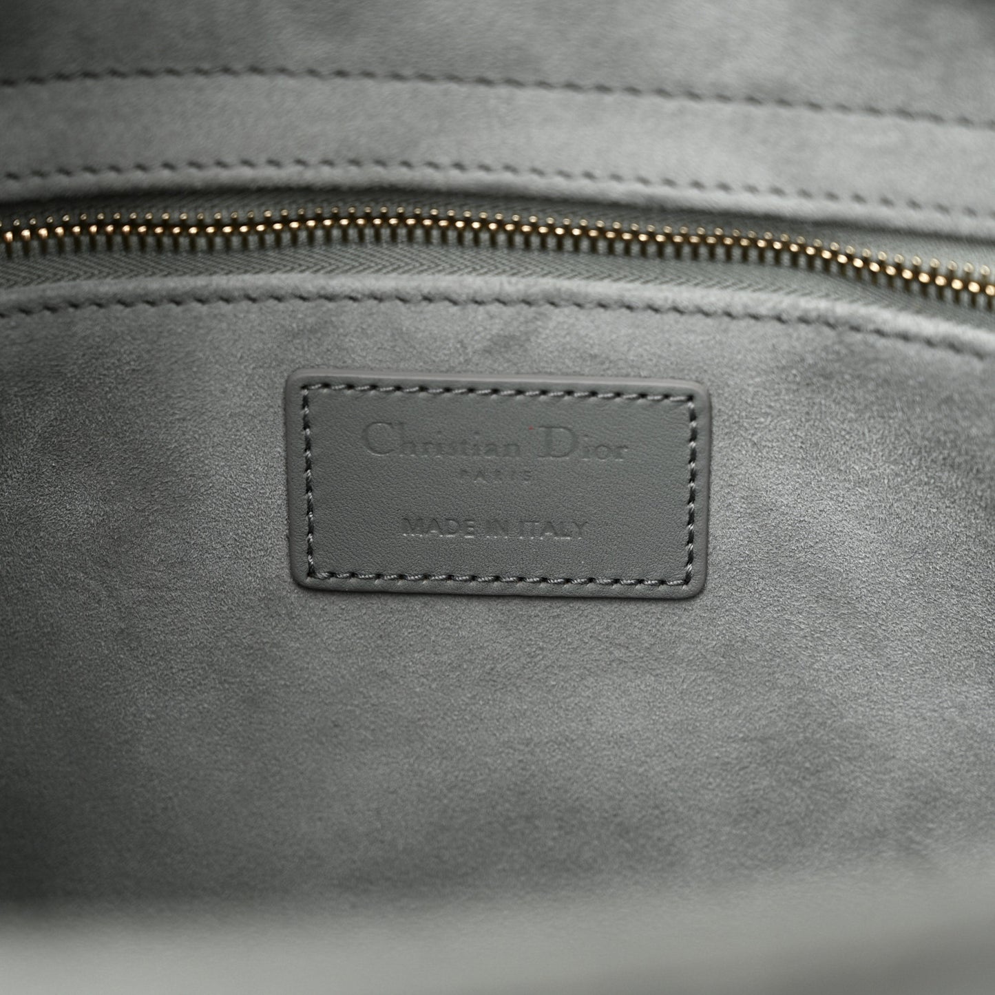 Ultra Matte Calfskin Cannage Large Lady Dior Grey Stone