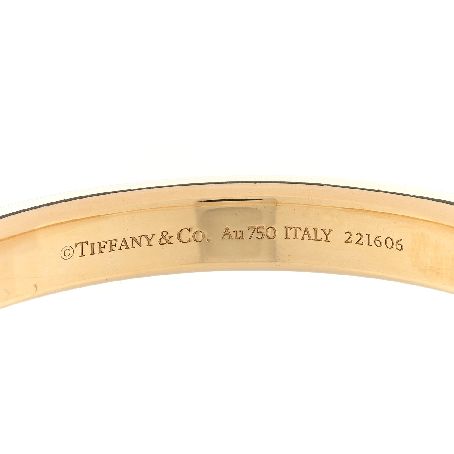 Tiffany 18K Yellow Gold Tiffany Lock Bangle Bracelet 4 of 5
