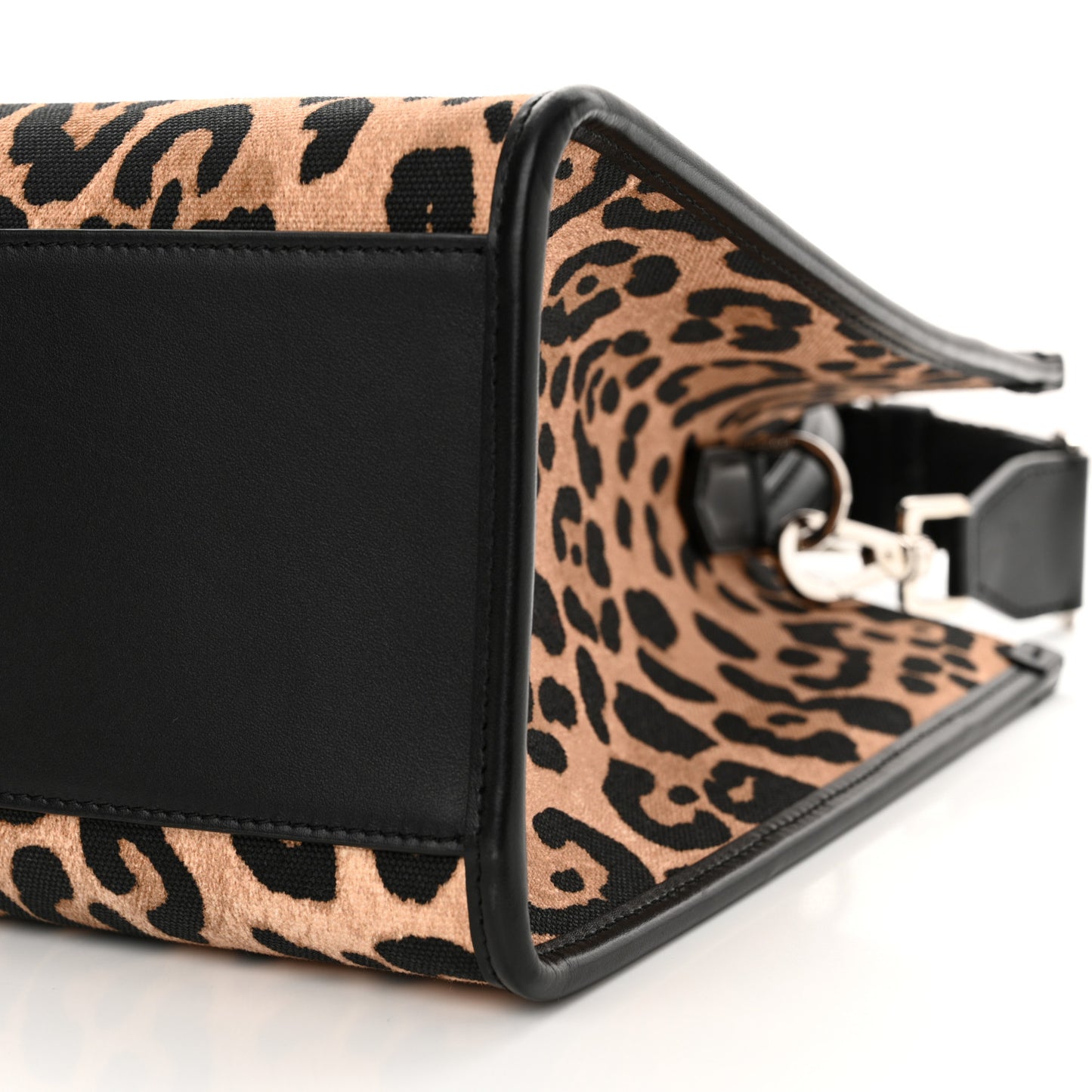 Canvas Calfskin Leopard Print Tote