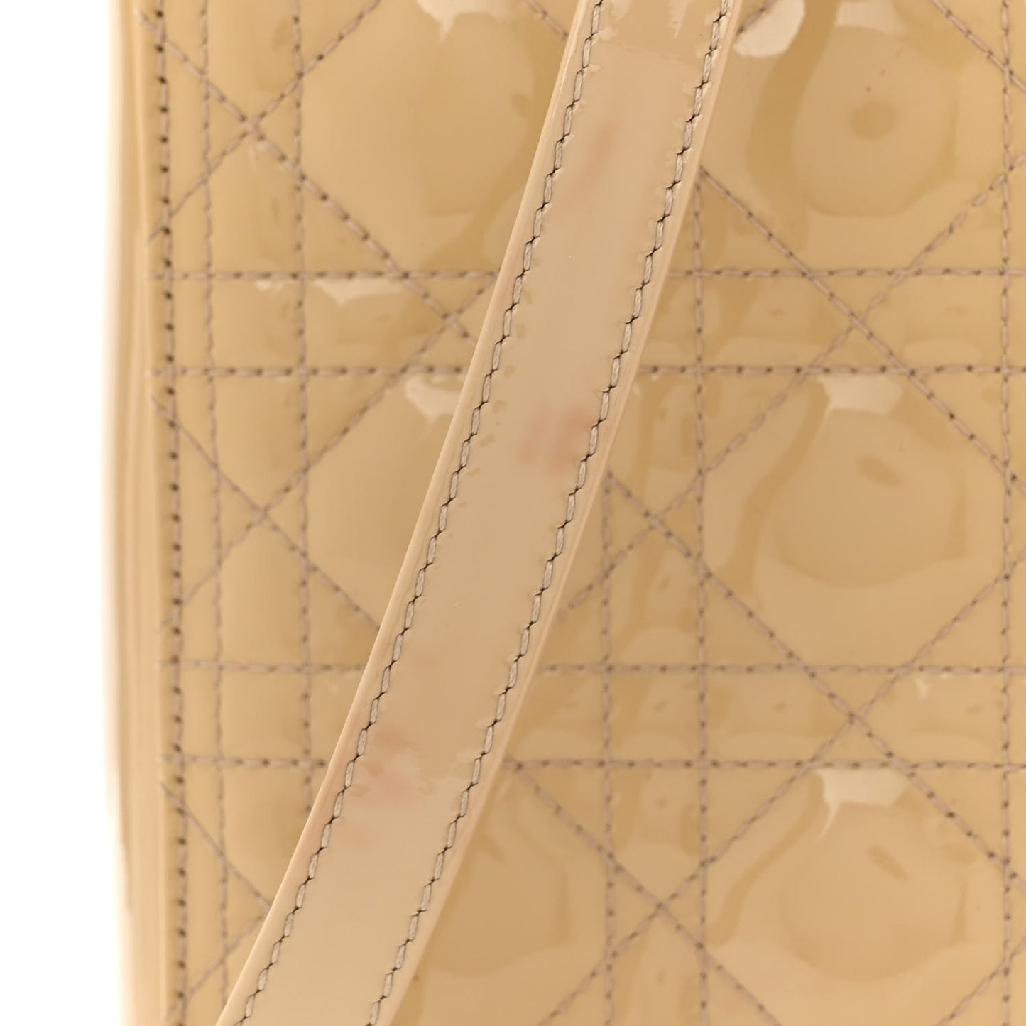 Patent Cannage Large Lady Dior Dark Beige