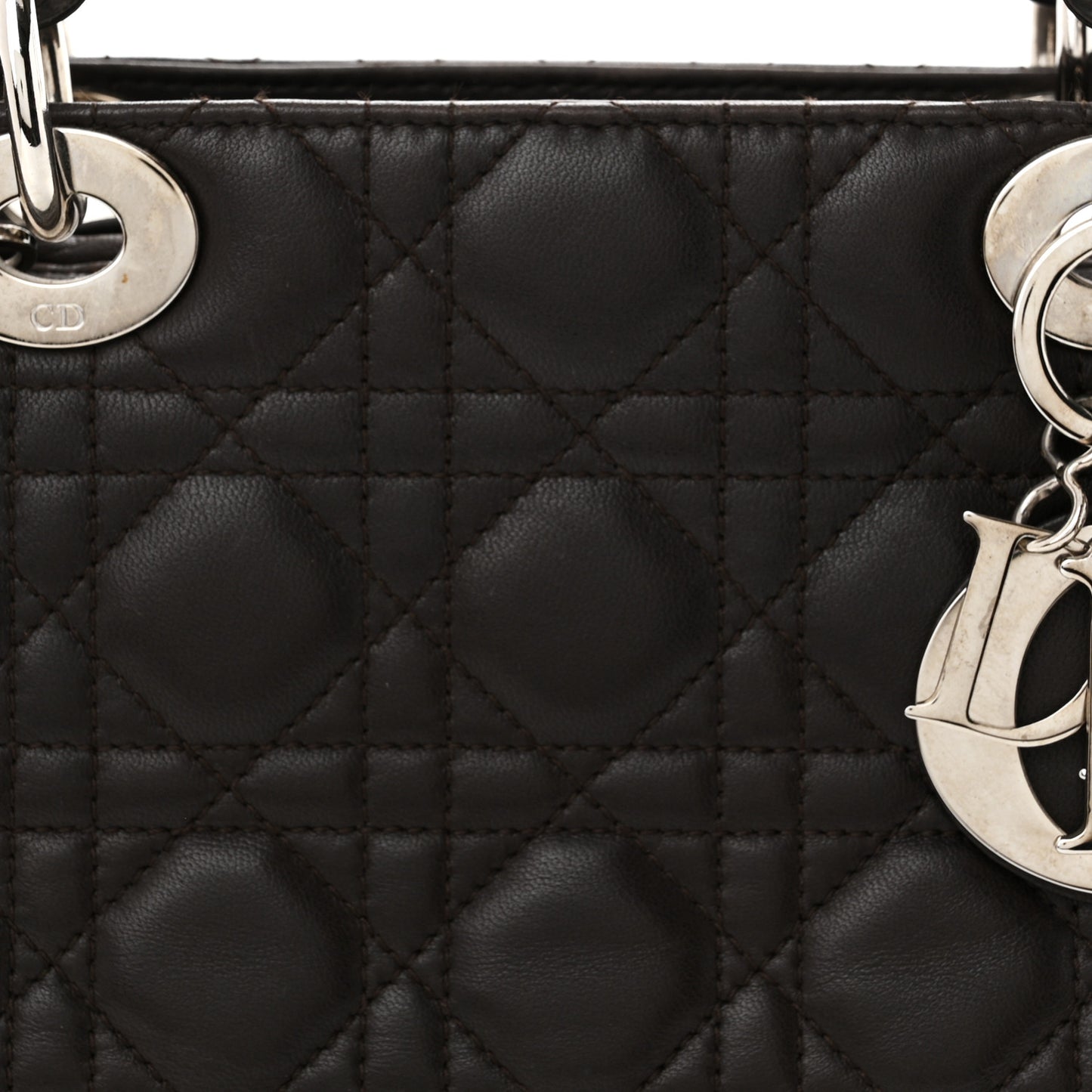 Lambskin Cannage Medium Lady Dior Dark Brown
