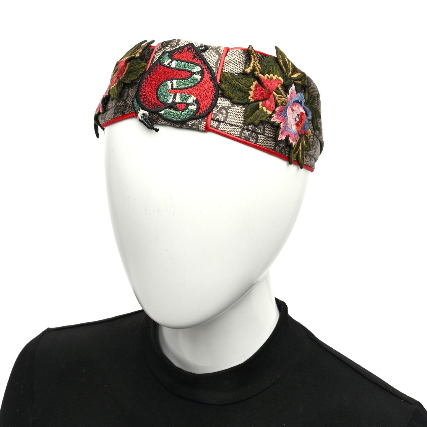 Silk Monogram Snake Heart Embroidered Headband