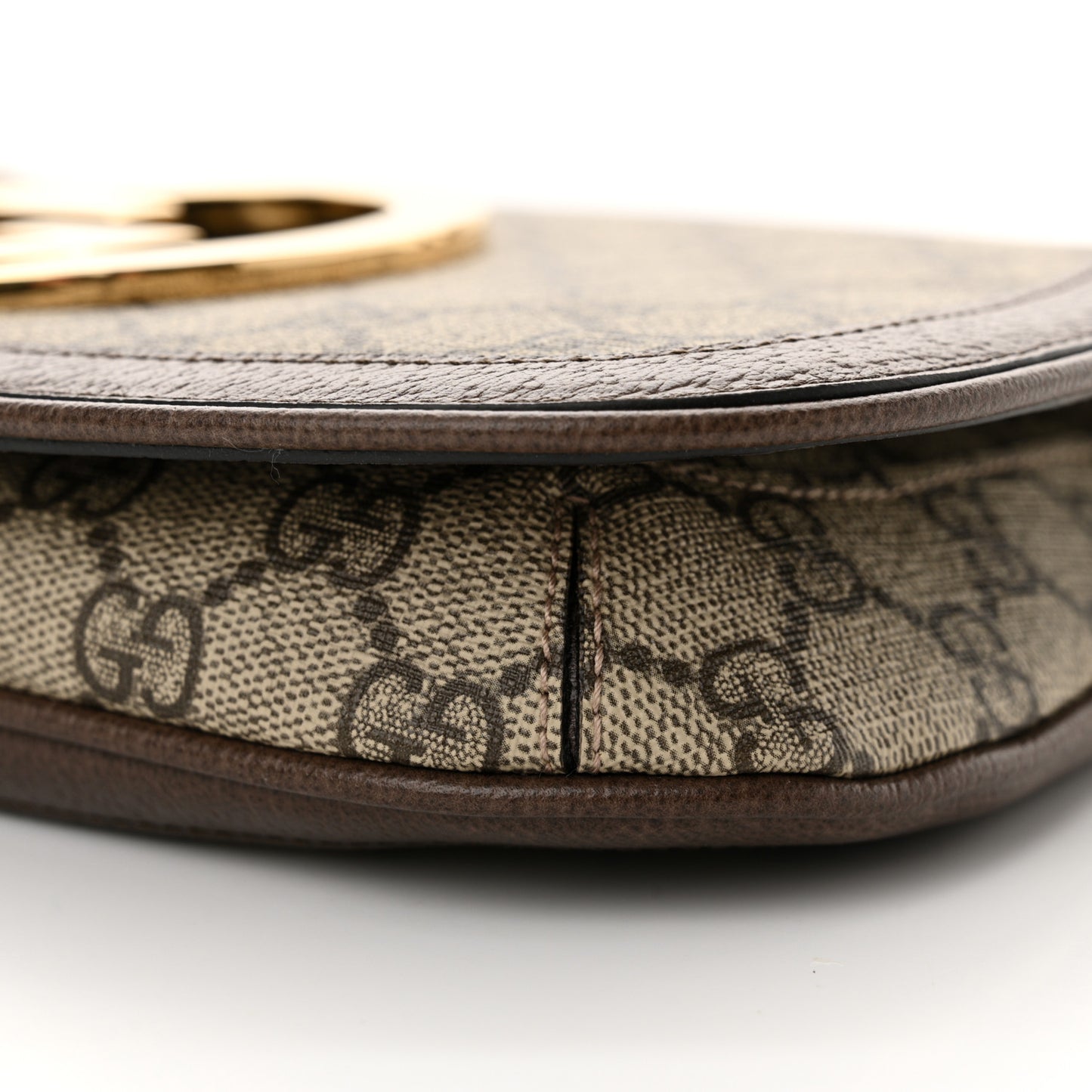 GG Supreme Monogram Textured Dollar Calfskin Blondie Chain Shoulder Flap Bag Beige Ebony New Acero
