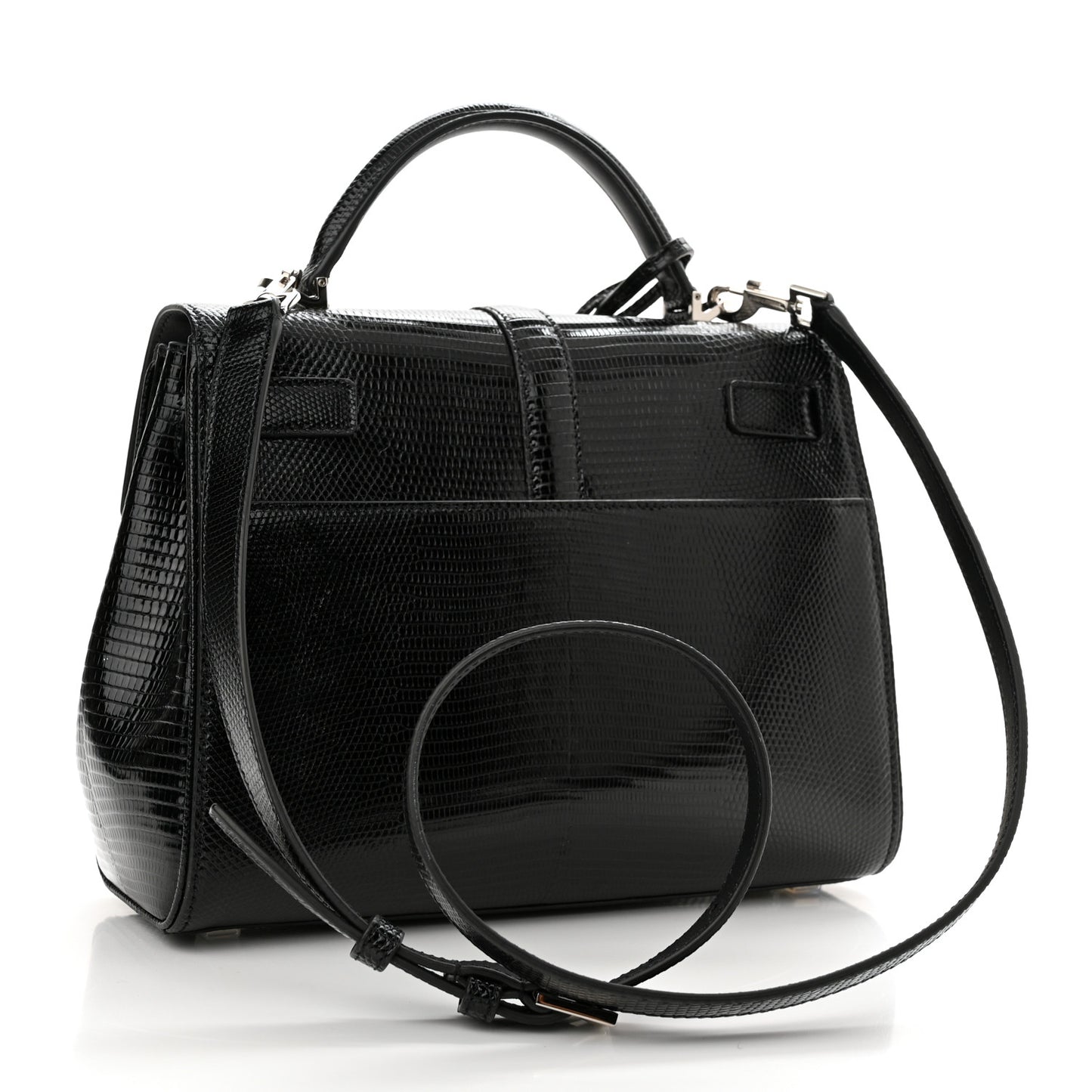 Lizard Le Fermoir Top Handle Bag Small Black