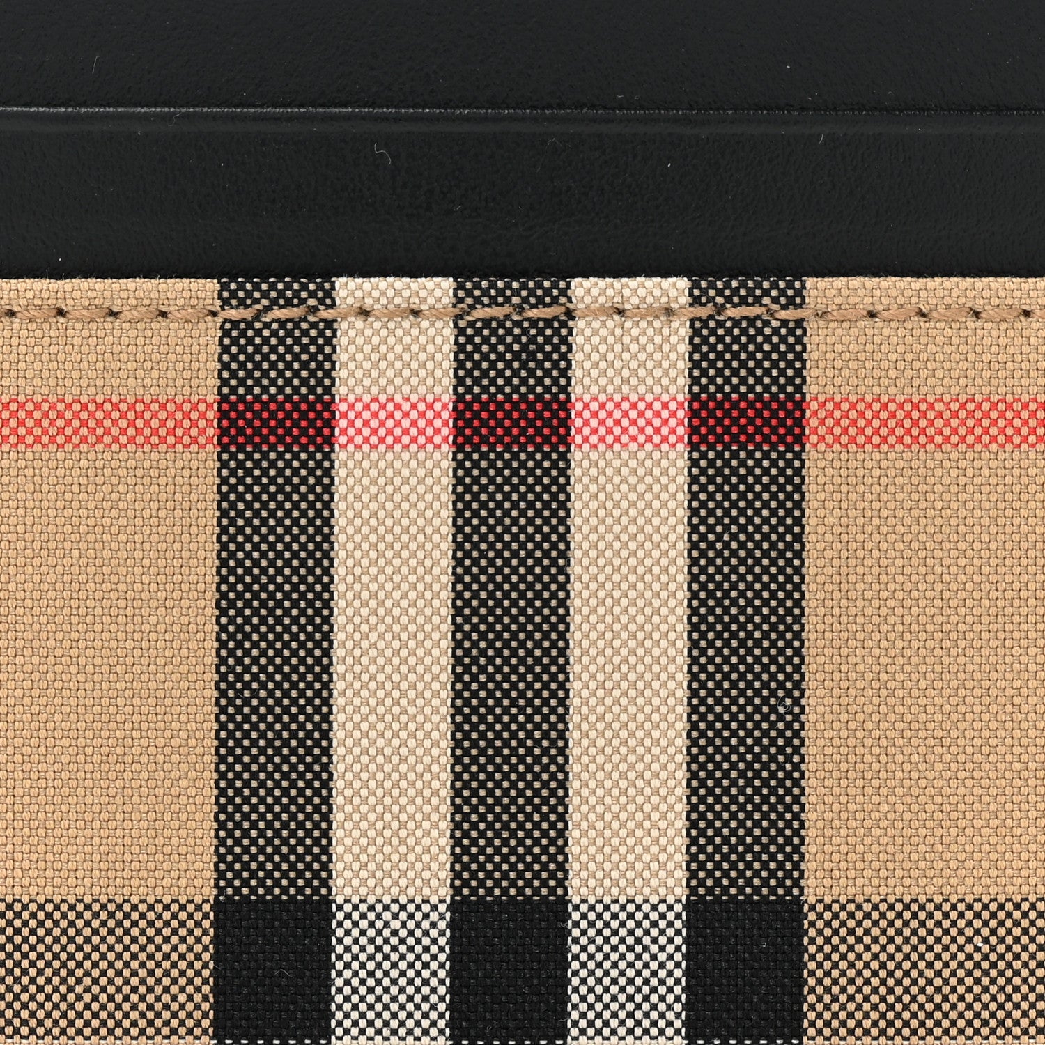 Burberry Smooth Calfskin Vintage Check Sandon Card Case Black 7 of 7