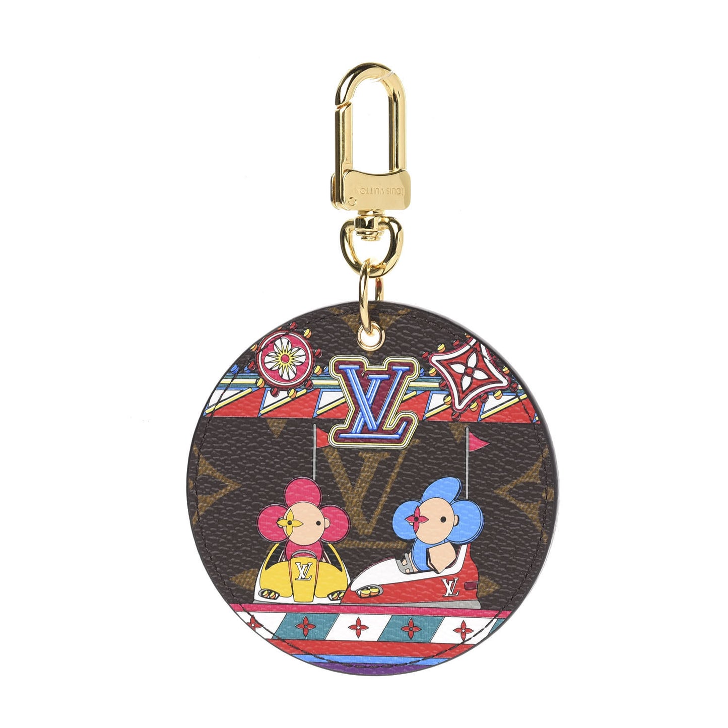 Monogram 2020 Christmas Animation Bumper Cars Bag Charm Key Ring Coquelicot