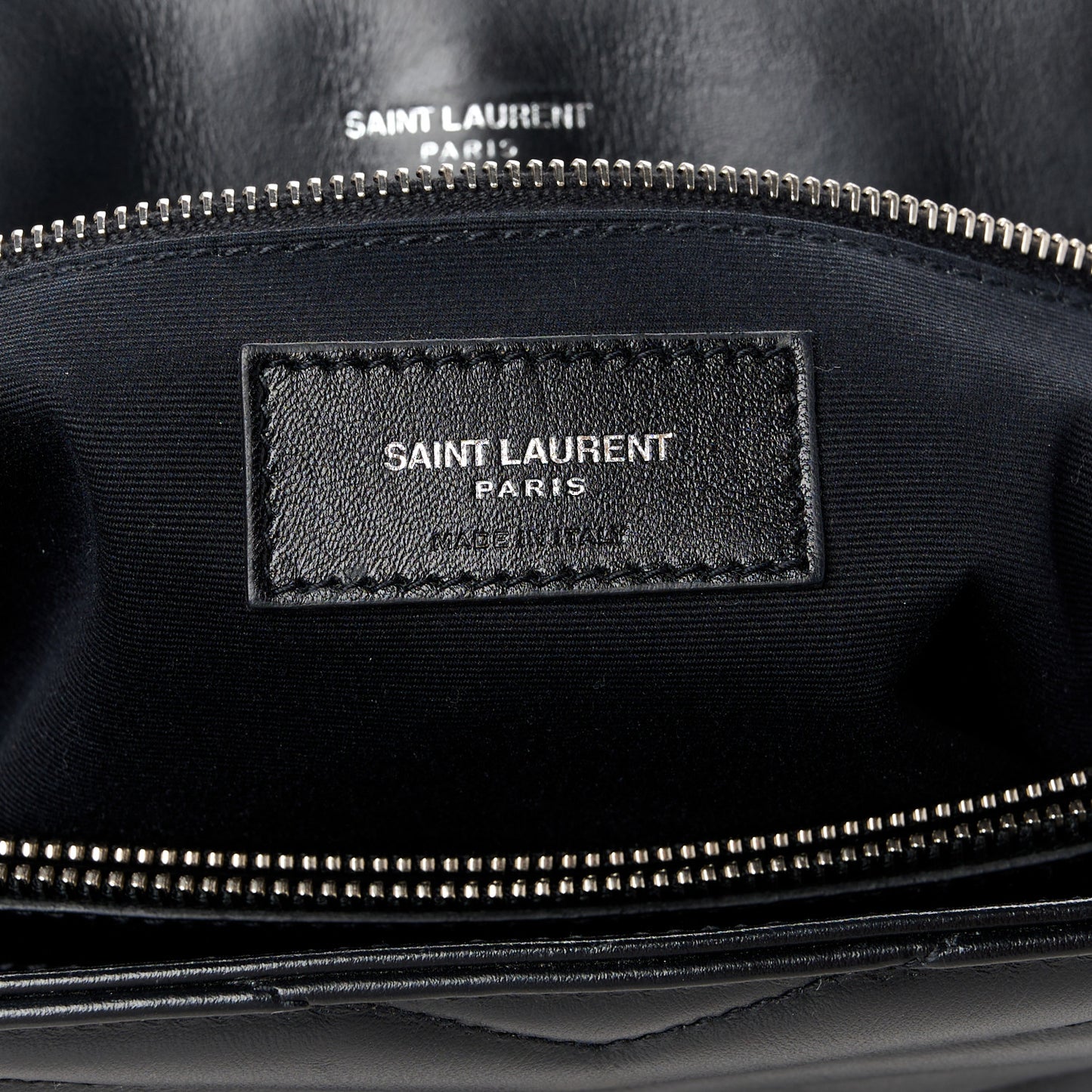 Calfskin Y Quilted Monogram Large Loulou Chain Satchel Black