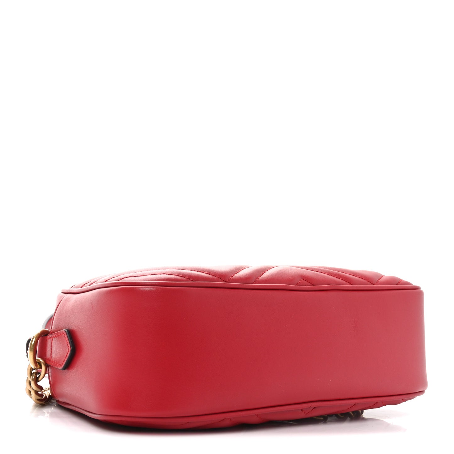 Calfskin Matelasse Small GG Marmont Chain Shoulder Bag Hibiscus Red