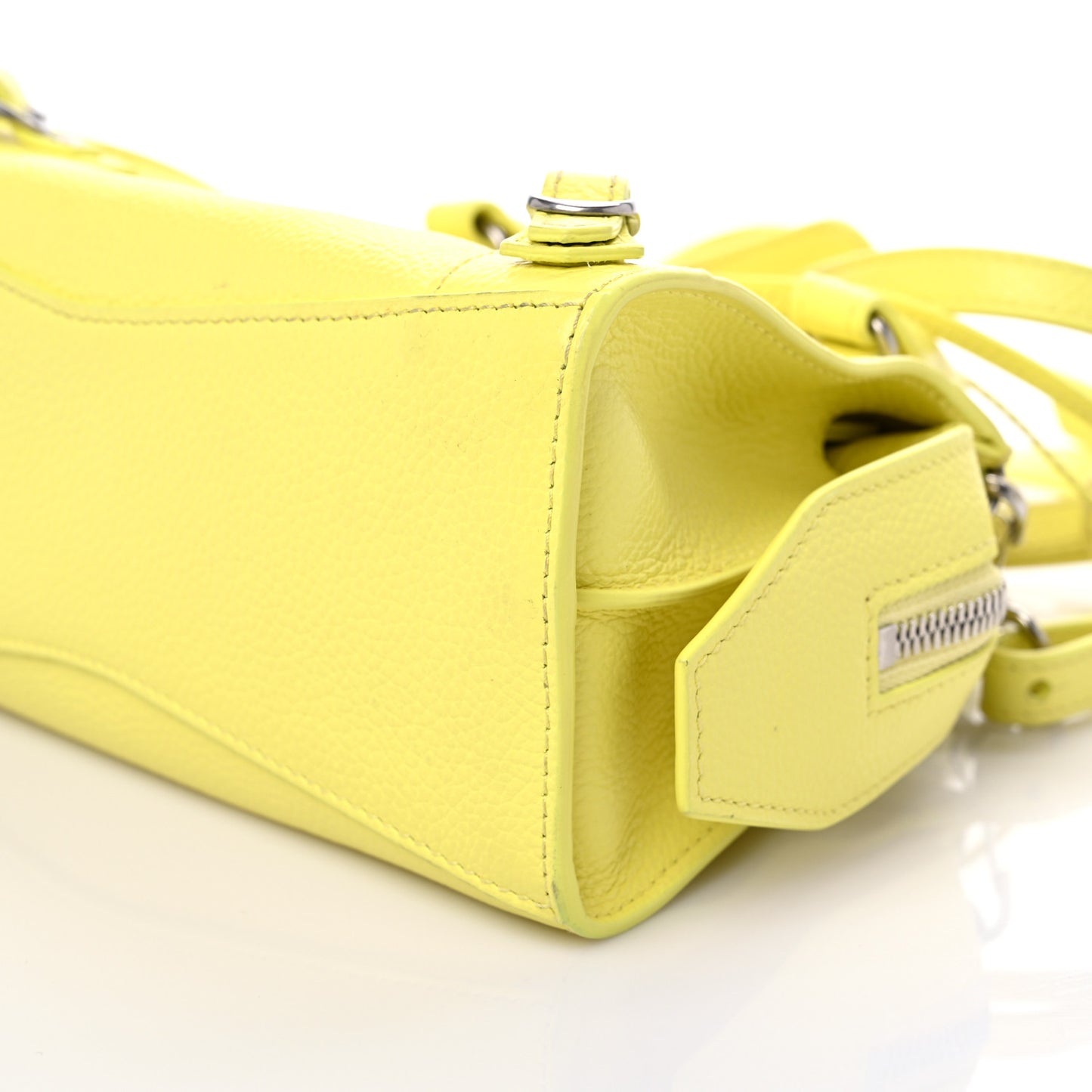 Grained Calfskin Neo Classic Silver Hardware Mini City Light Yellow