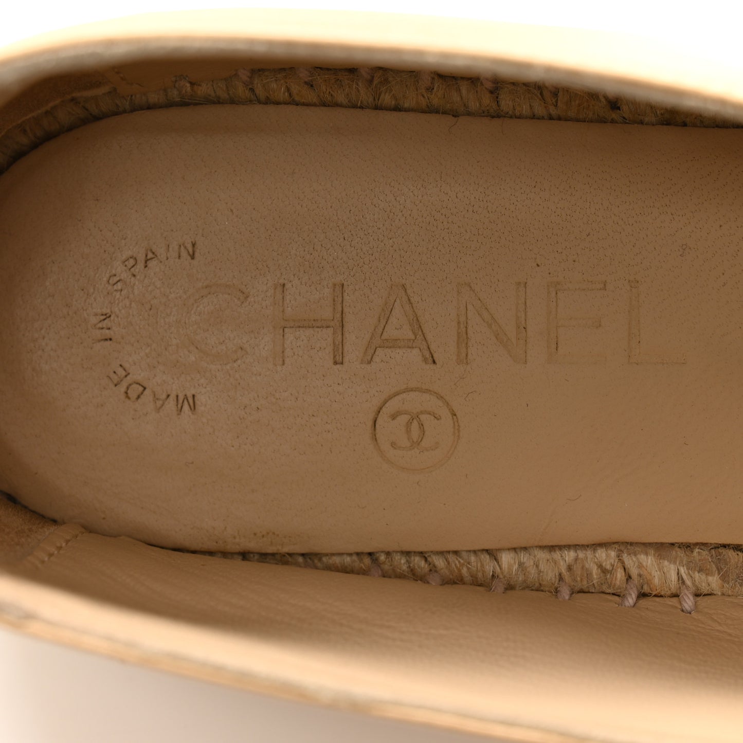 Lambskin CC Espadrilles 38 Beige Black