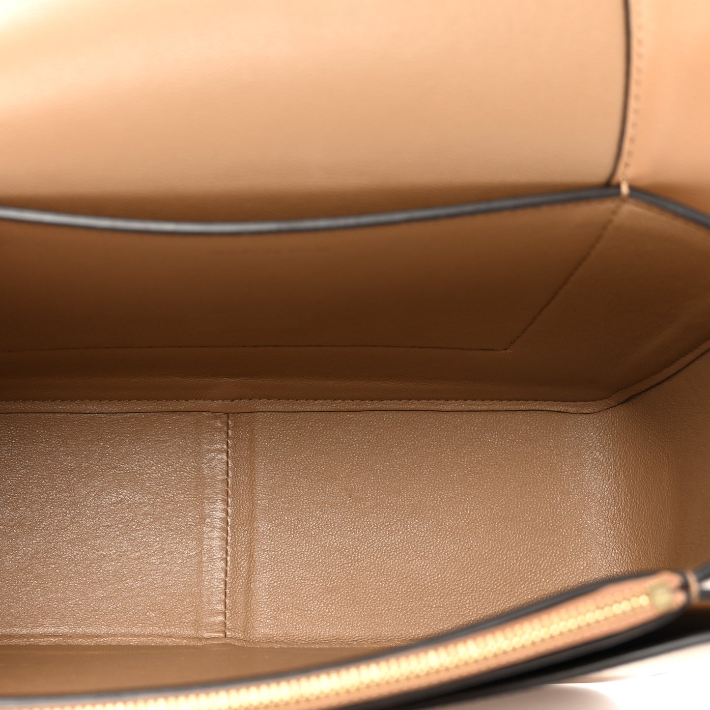 Shiny Smooth Calfskin Medium Frame Shoulder Bag Tan Optic White