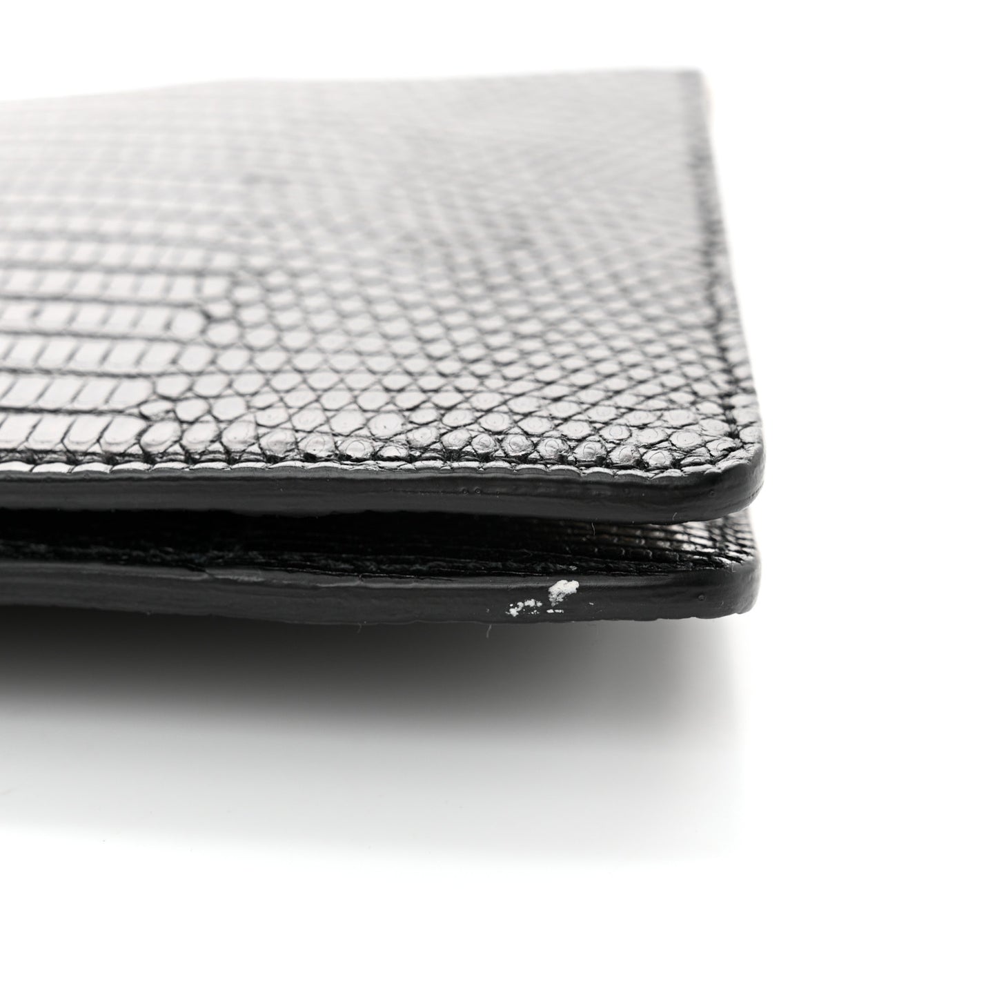 Lizard Mini Clasp Clutch Bag Black