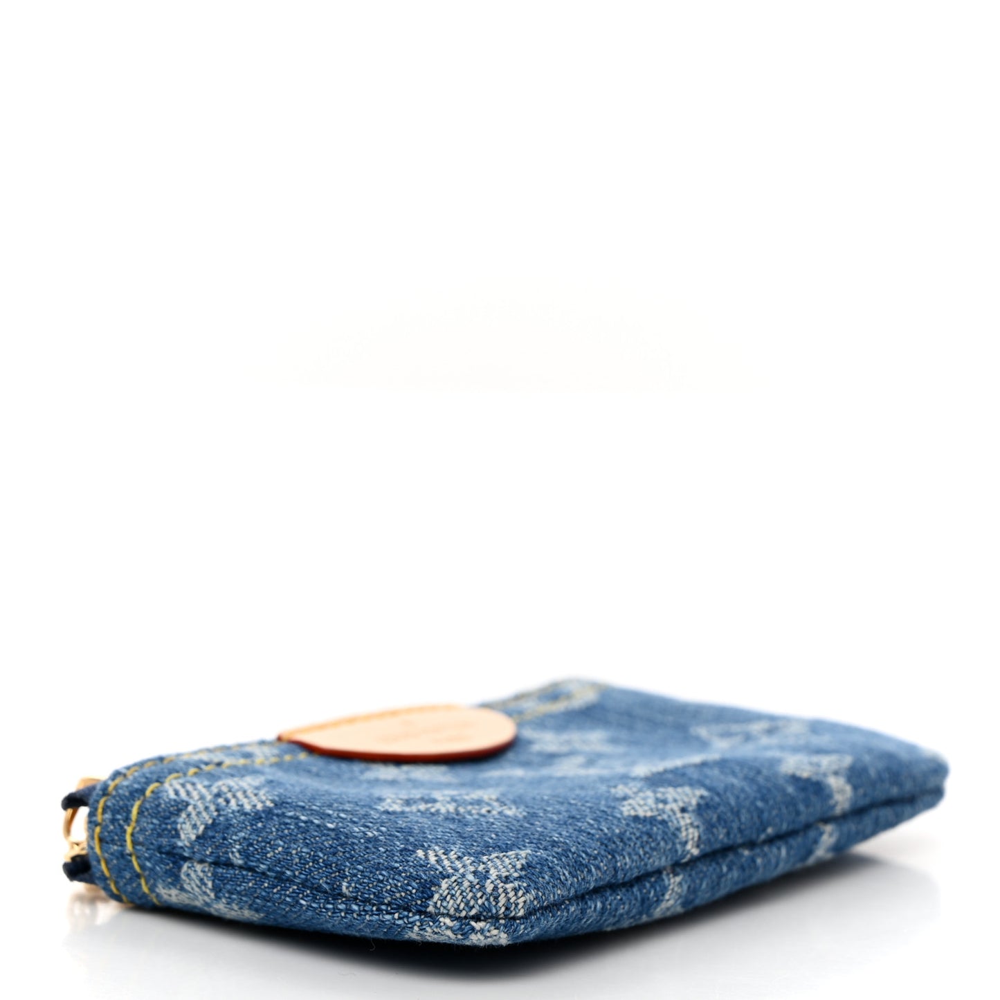 Monogram Denim Key Pouch Denim Blue