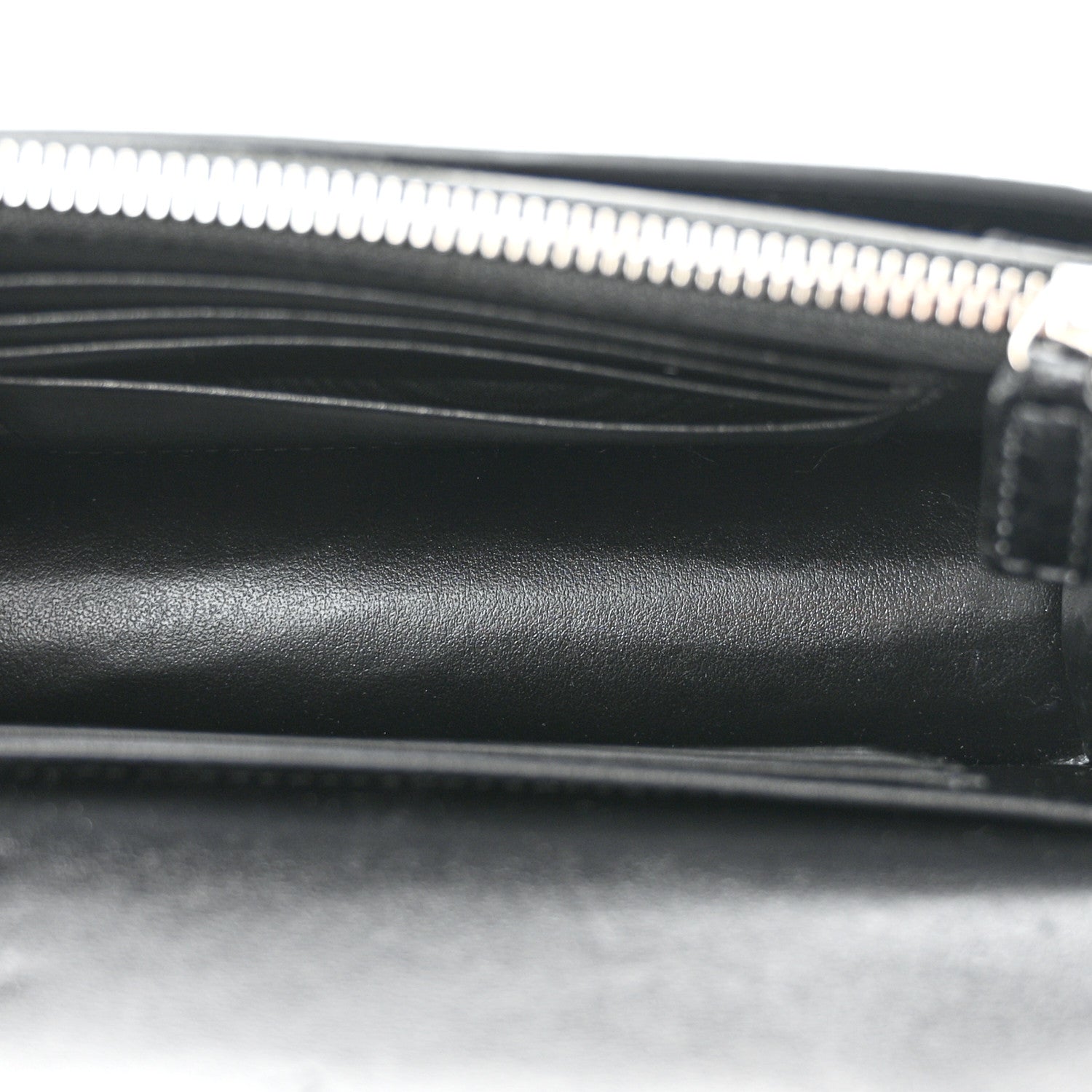 Saint Laurent Calfskin Crocodile Embossed Monogram Sunset Chain Wallet Black 5 of 11