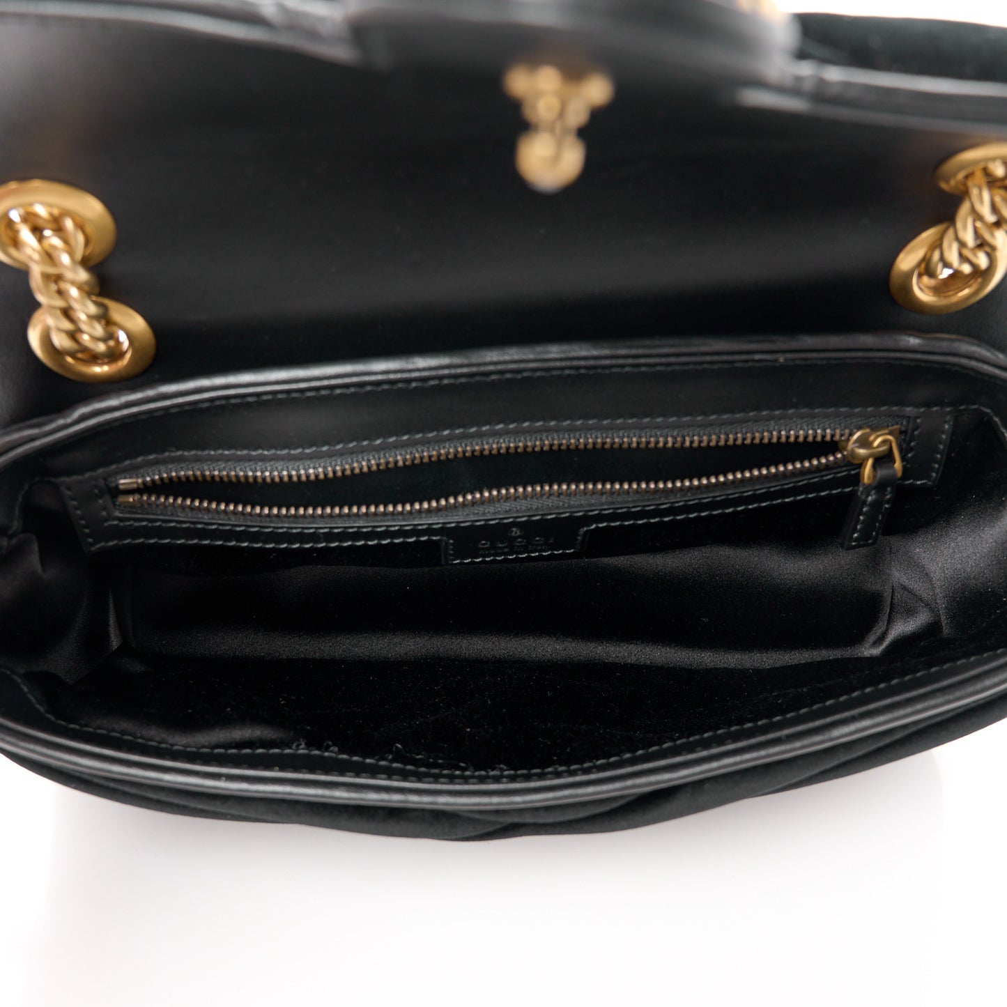 Velvet Matelasse Double G Studs Small Torchon GG Marmont Shoulder Bag Black