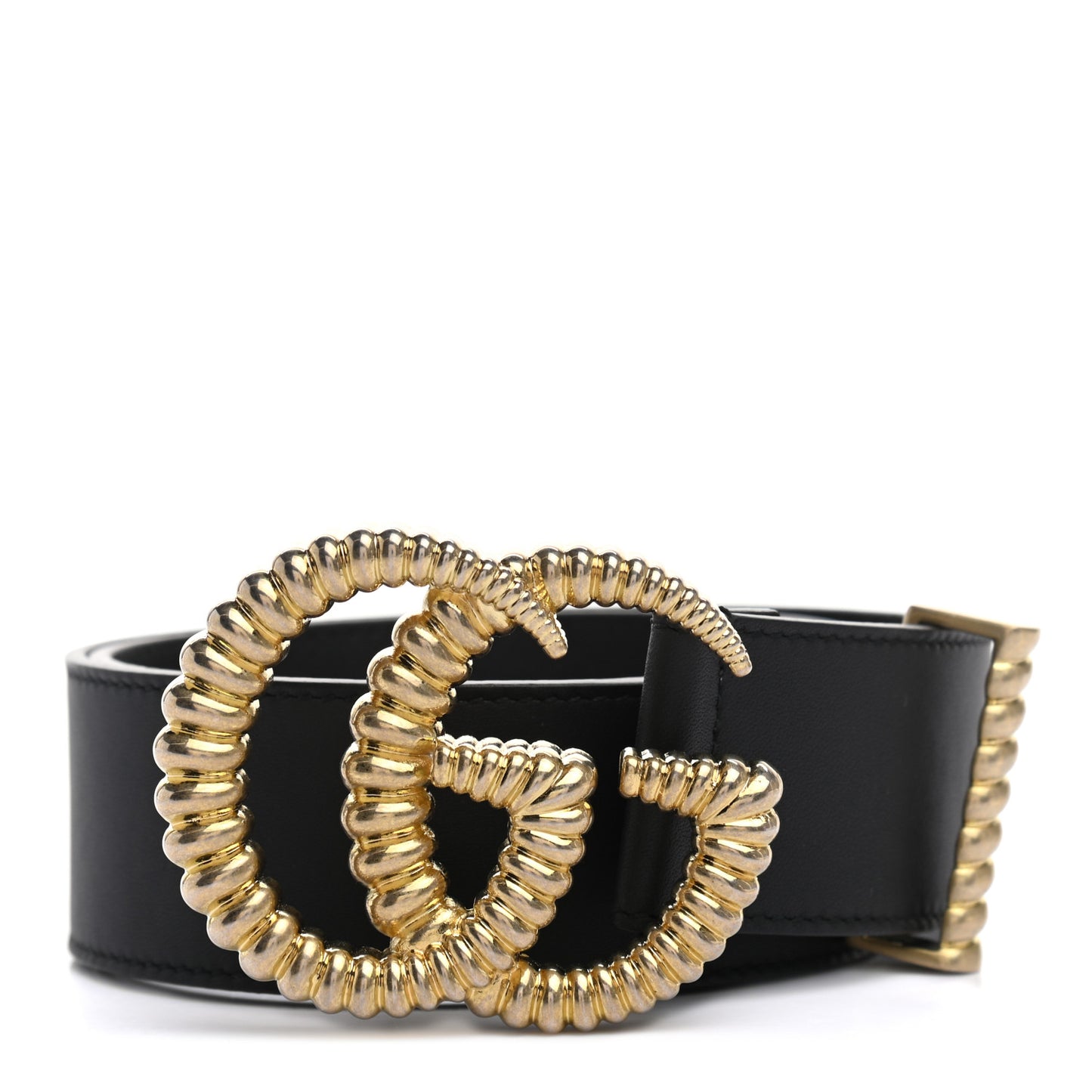 Moon Calfskin Torchon Double G 40mm Belt 65 26 Black