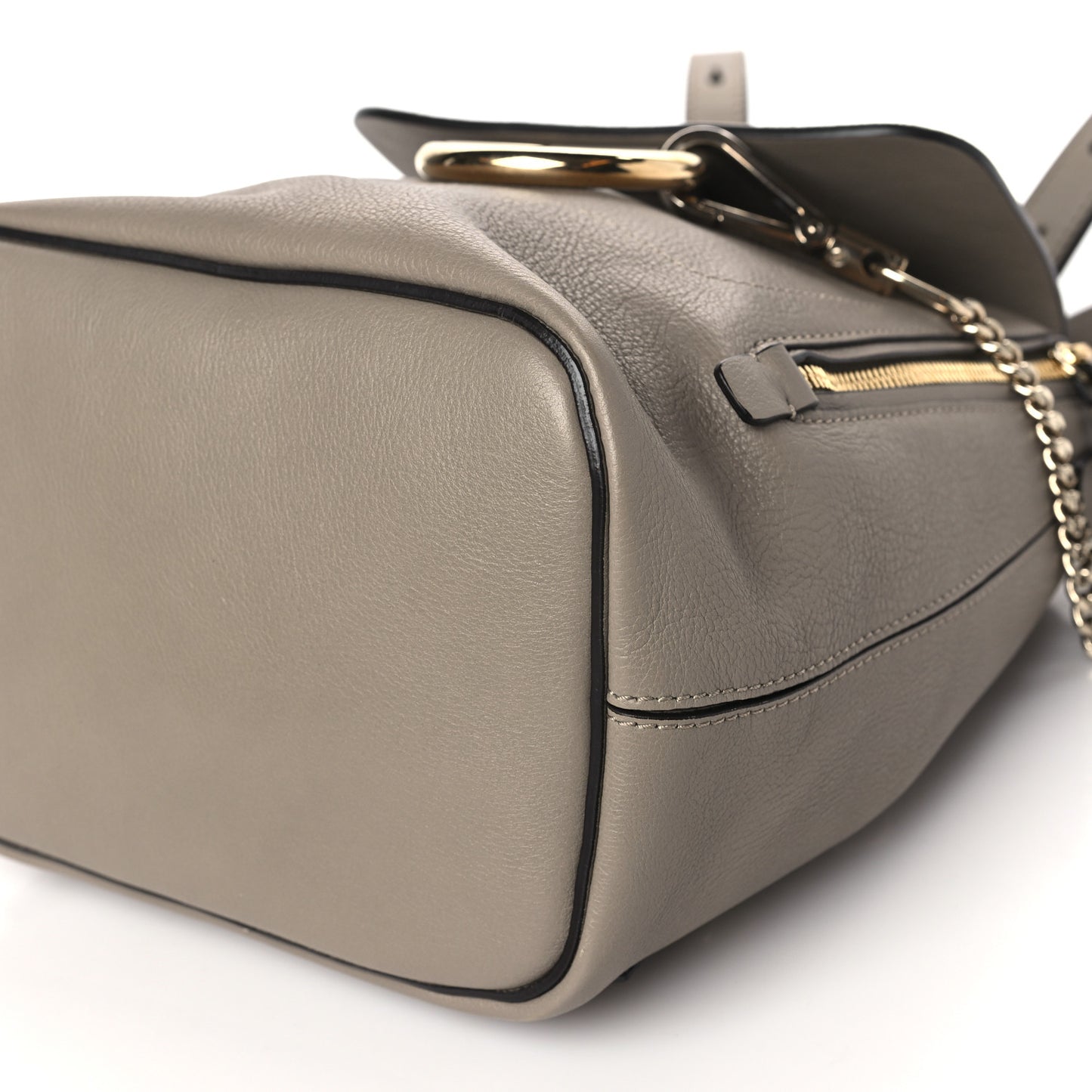 Suede Calfskin Small Faye Backpack Motty Grey