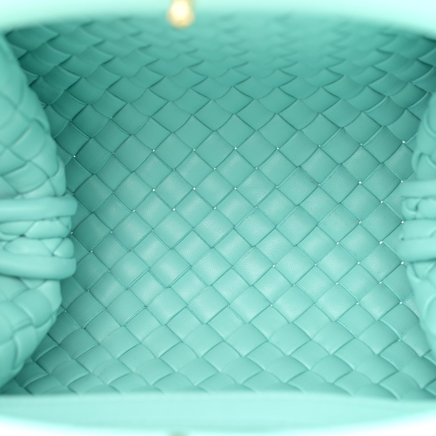 Nappa Intreccio Mini Padded Handle Bag Celadon