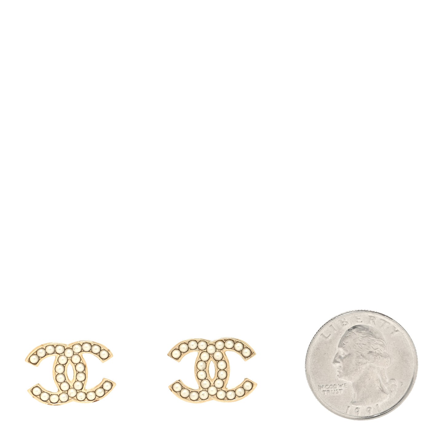 Pearl CC Earrings Gold