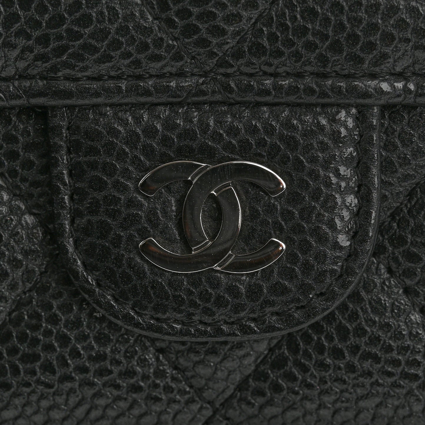 Caviar Quilted Travel Wallet Black