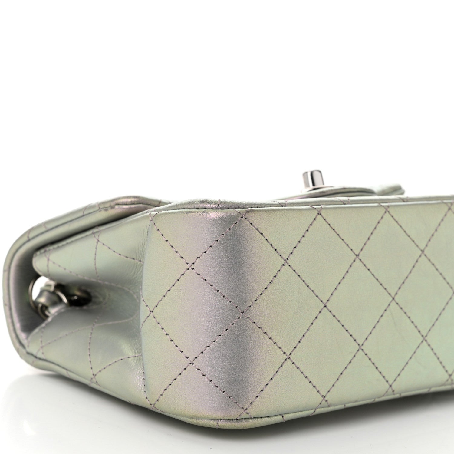 Chanel Iridescent Lambskin Quilted Mini Square Flap Light Purple 9 of 11