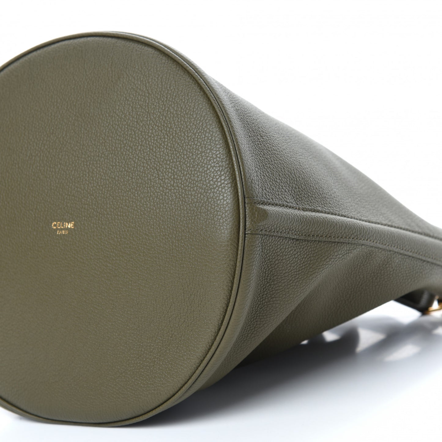 Supple Grained Calfskin Bucket 16 Bag Dark Olive