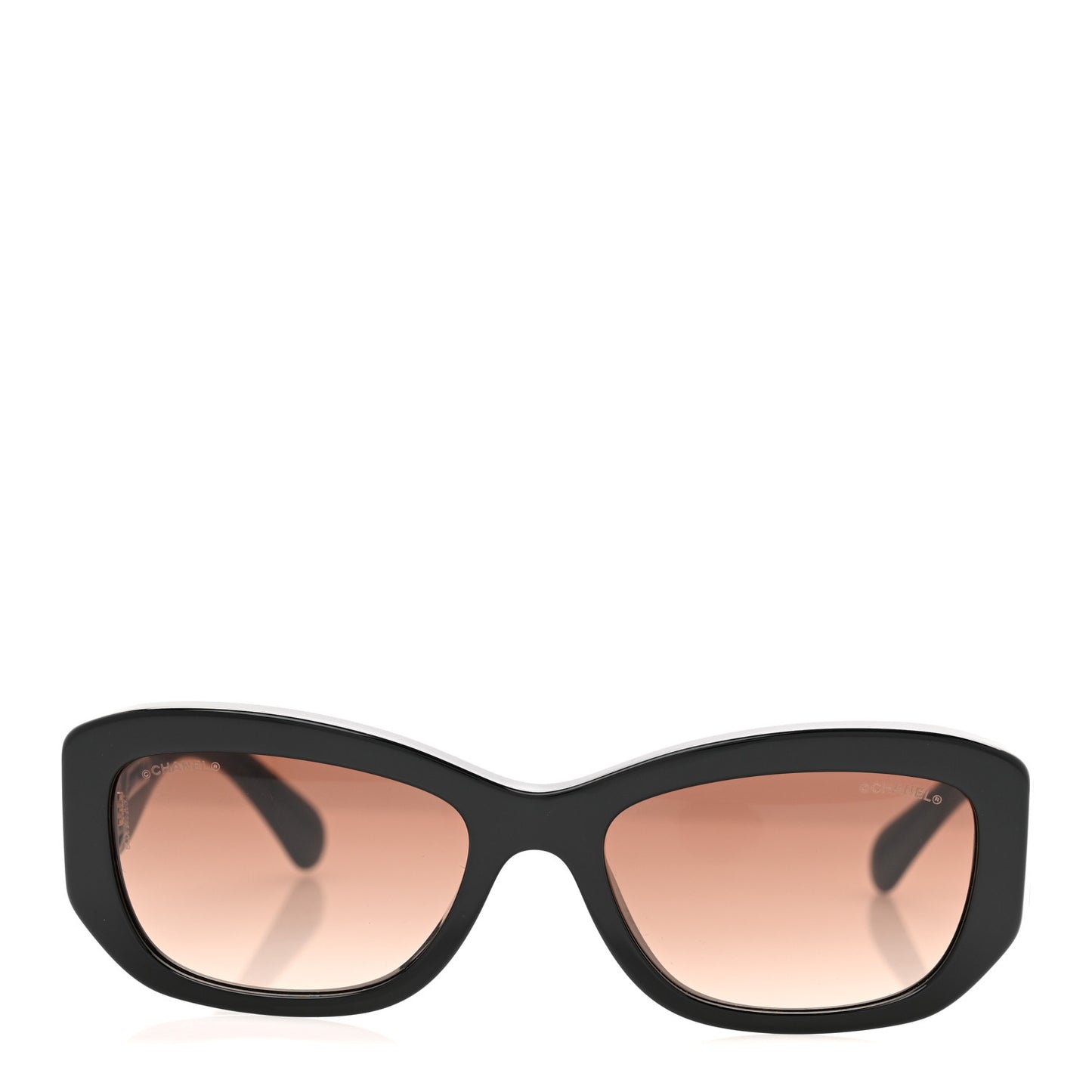 Acetate Rectangle Sunglasses 5493 Black Brown