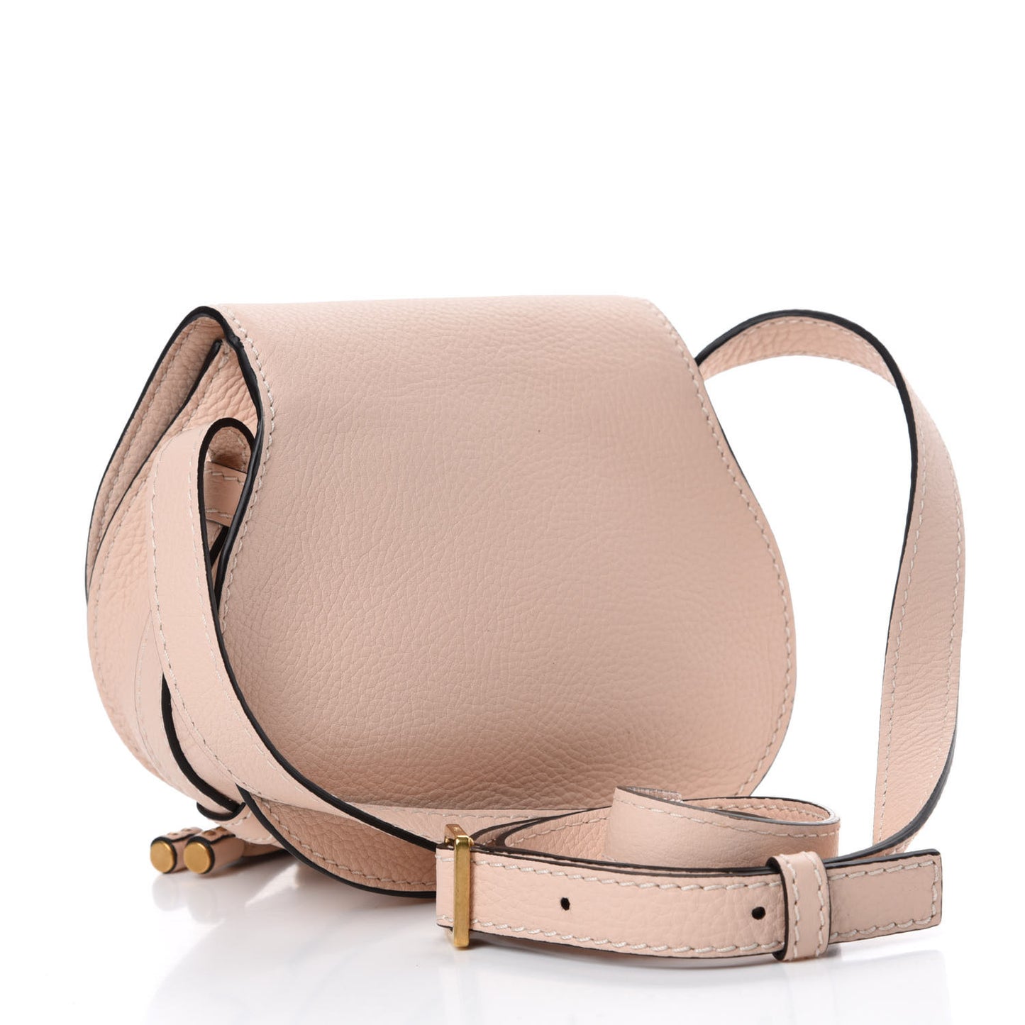 Calfskin Mini Marcie Round Crossbody Bag Blush Nude
