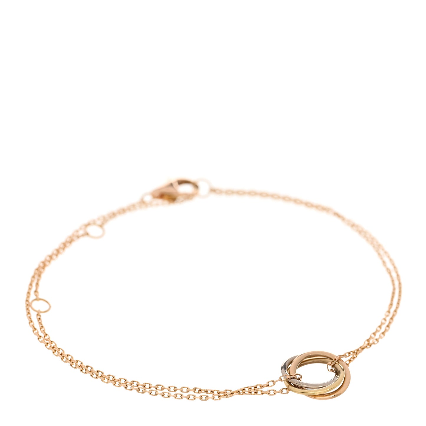 18K Pink Yellow White Gold Trinity Bracelet